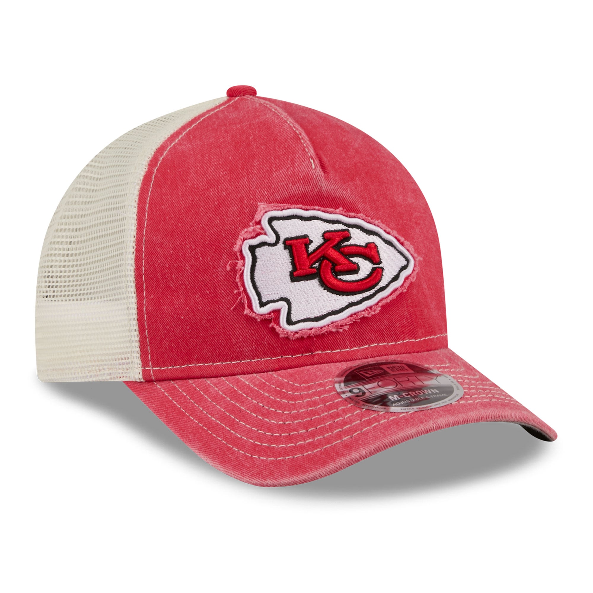 Casquette trucker ajustable New Era rouge Kansas City Chiefs 9FORTY pour homme