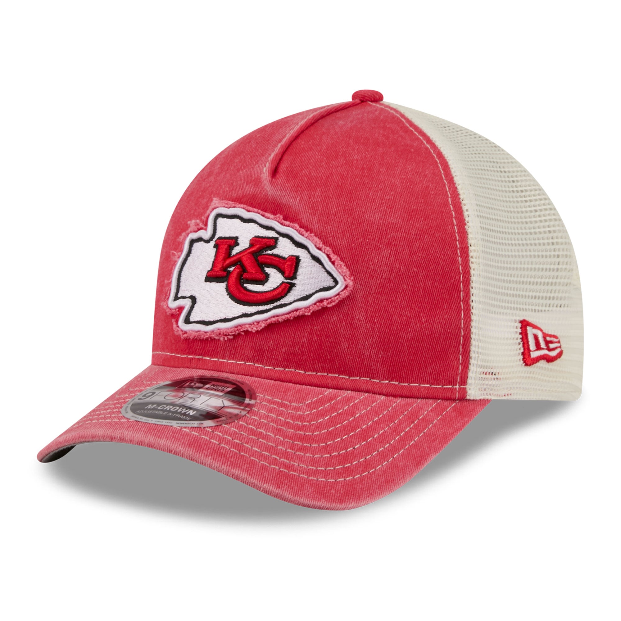 Casquette trucker ajustable New Era rouge Kansas City Chiefs 9FORTY pour homme