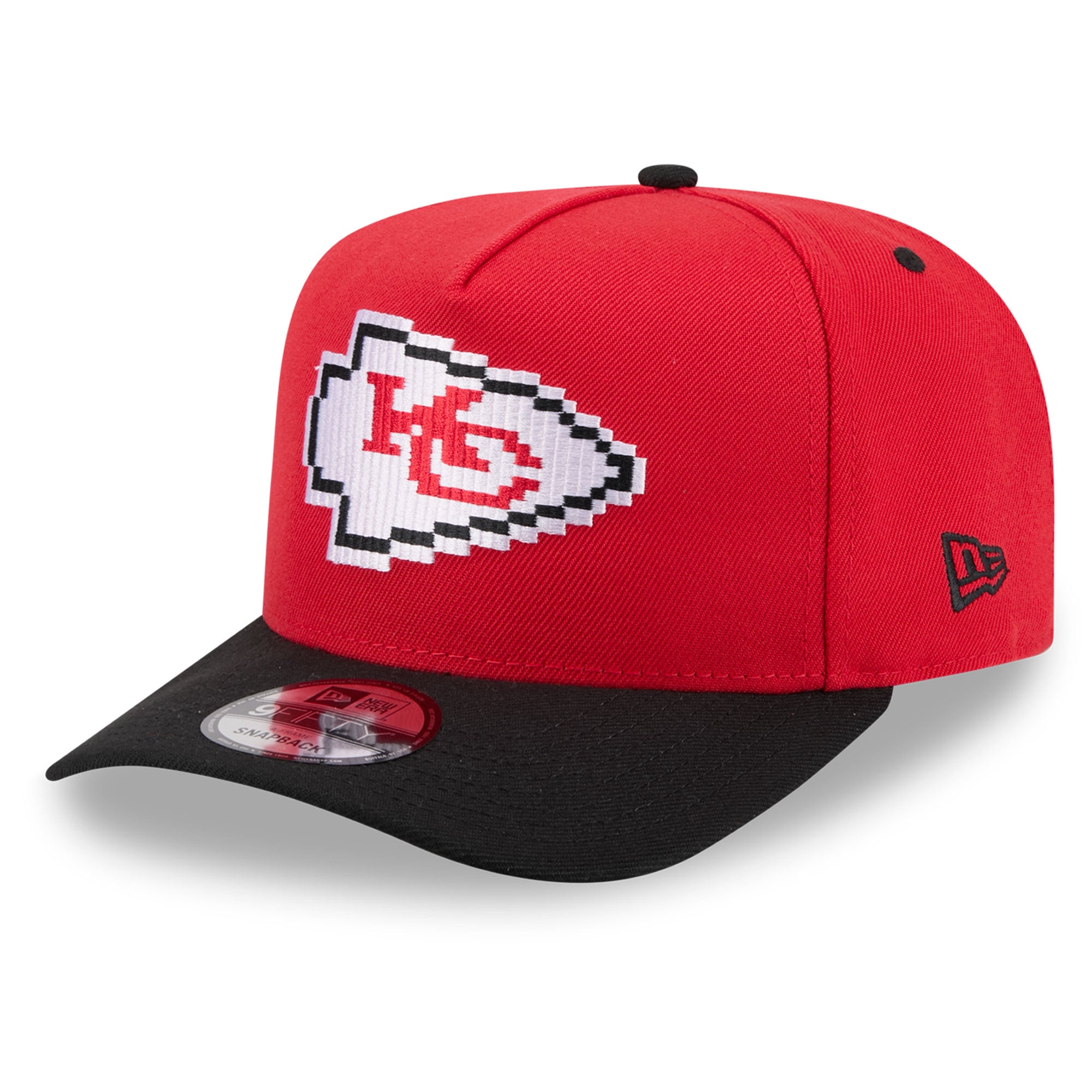 Men's New Era Red Kansas City Chiefs Pixel A-Frame 9FIFTY Snapback Hat