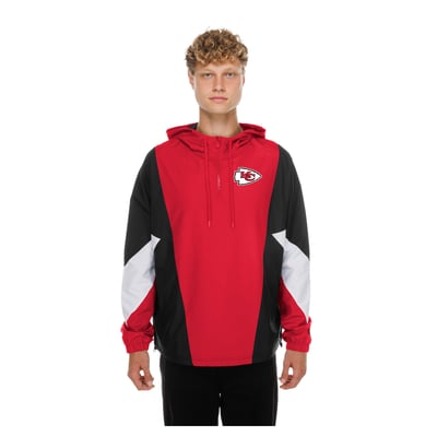  Kansas City Chiefs New Era Quarter-Zip Windbreaker Jacket - Red