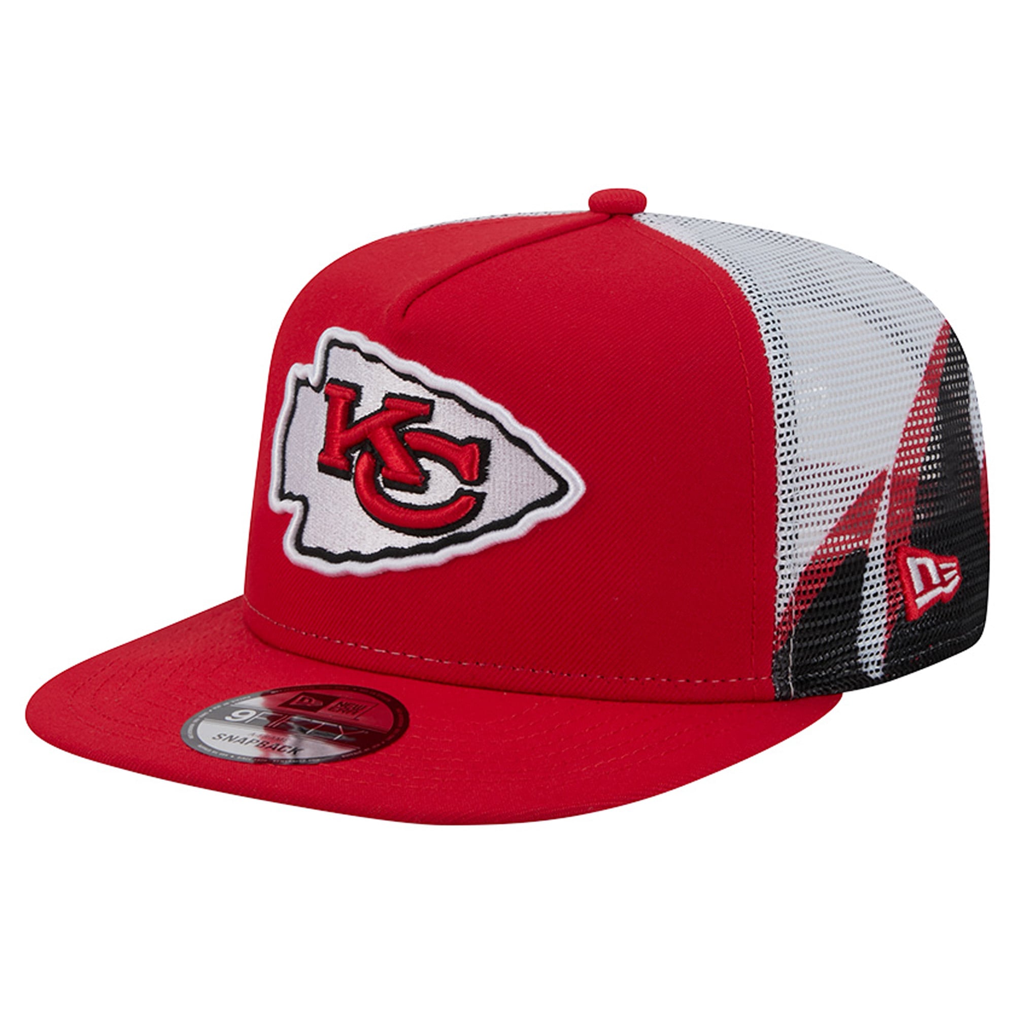 Casquette trucker New Era rouge/noire Kansas City Chiefs 9FIFTY Snapback pour homme