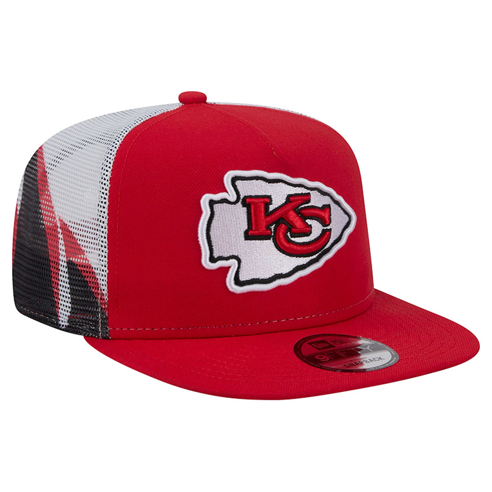 Casquette trucker New Era rouge/noire Kansas City Chiefs 9FIFTY Snapback pour homme