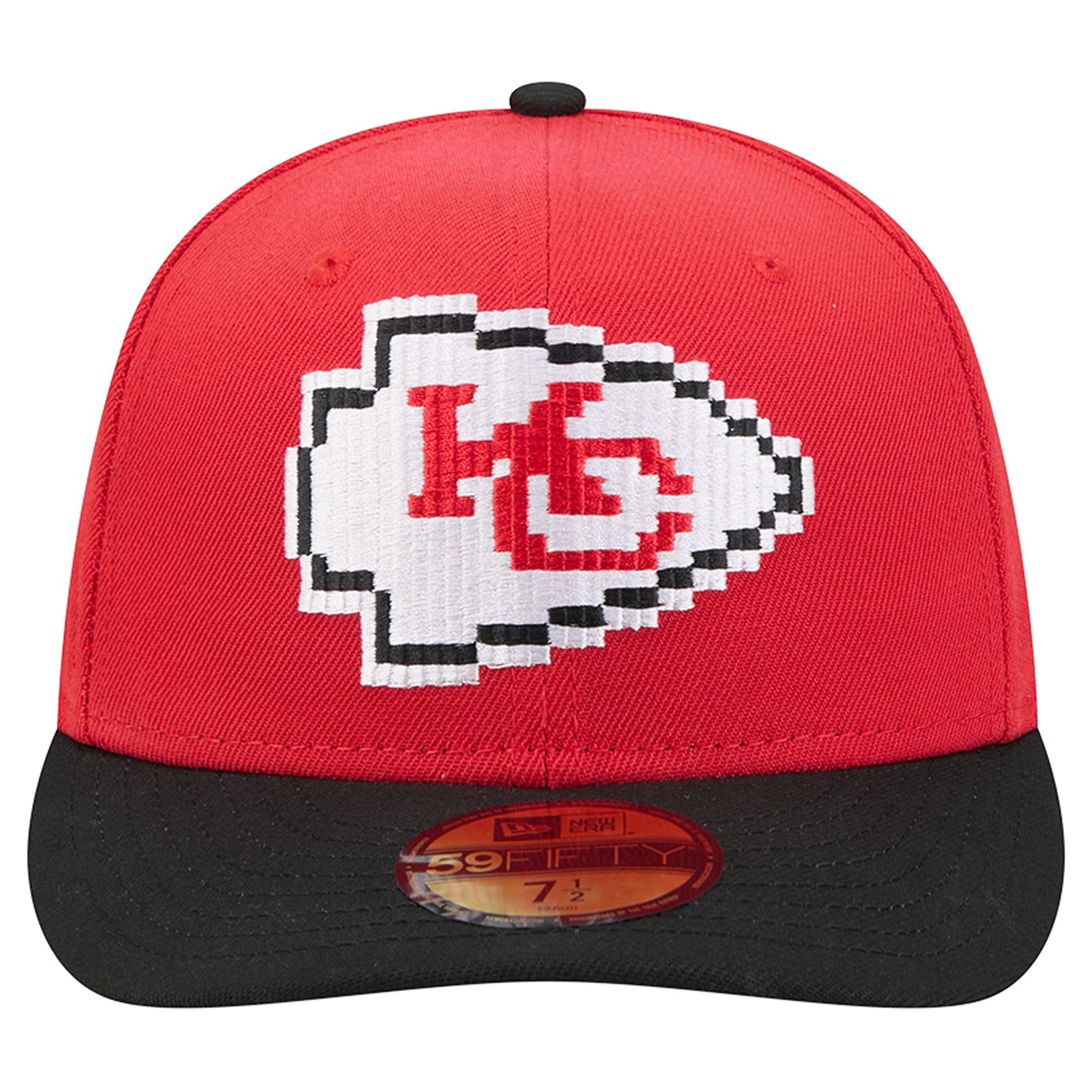 Men's New Era Red/Black Kansas City Chiefs Pixel Curved 59FIFTY Fitted Hat