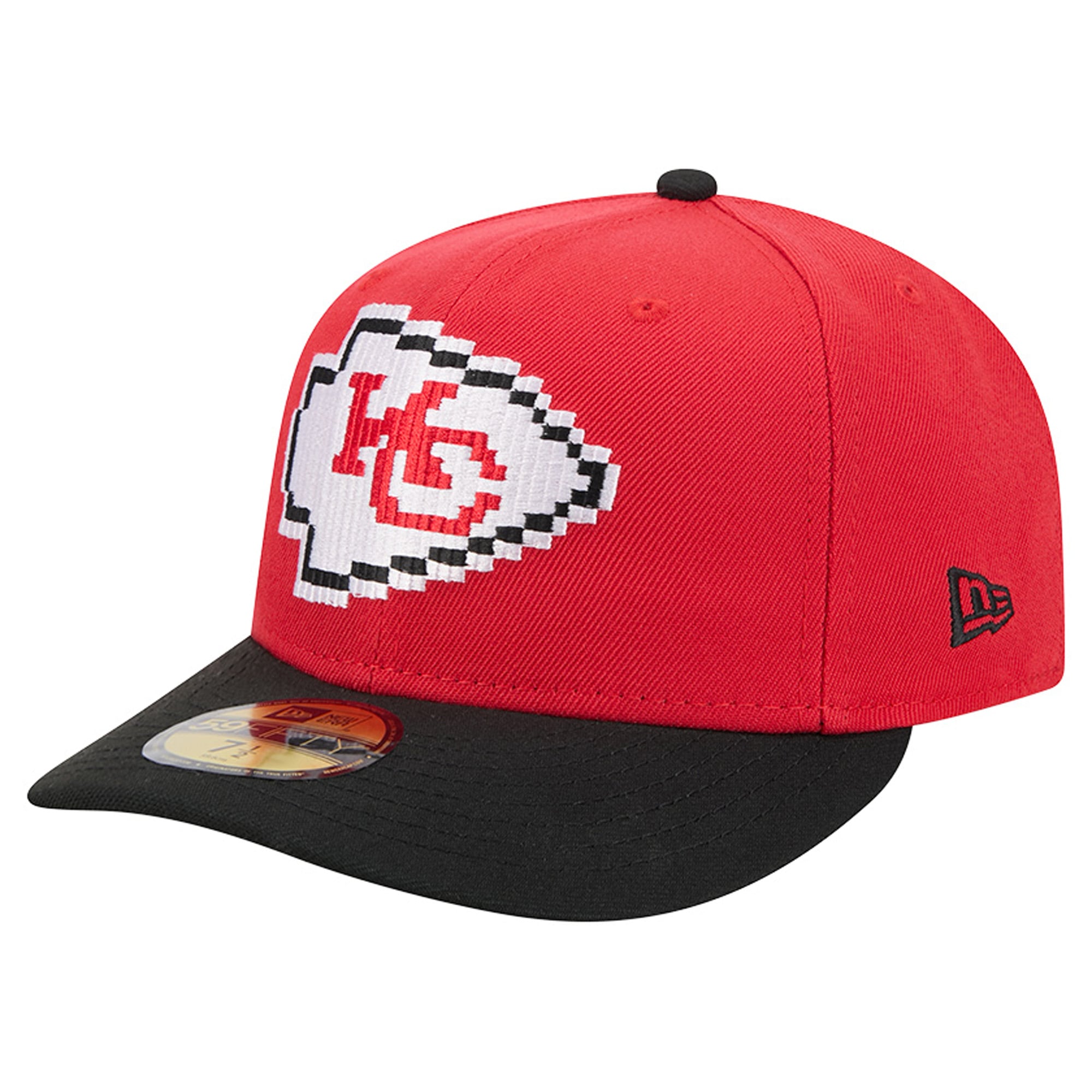 Men's New Era Red/Black Kansas City Chiefs Pixel Curved 59FIFTY Fitted Hat