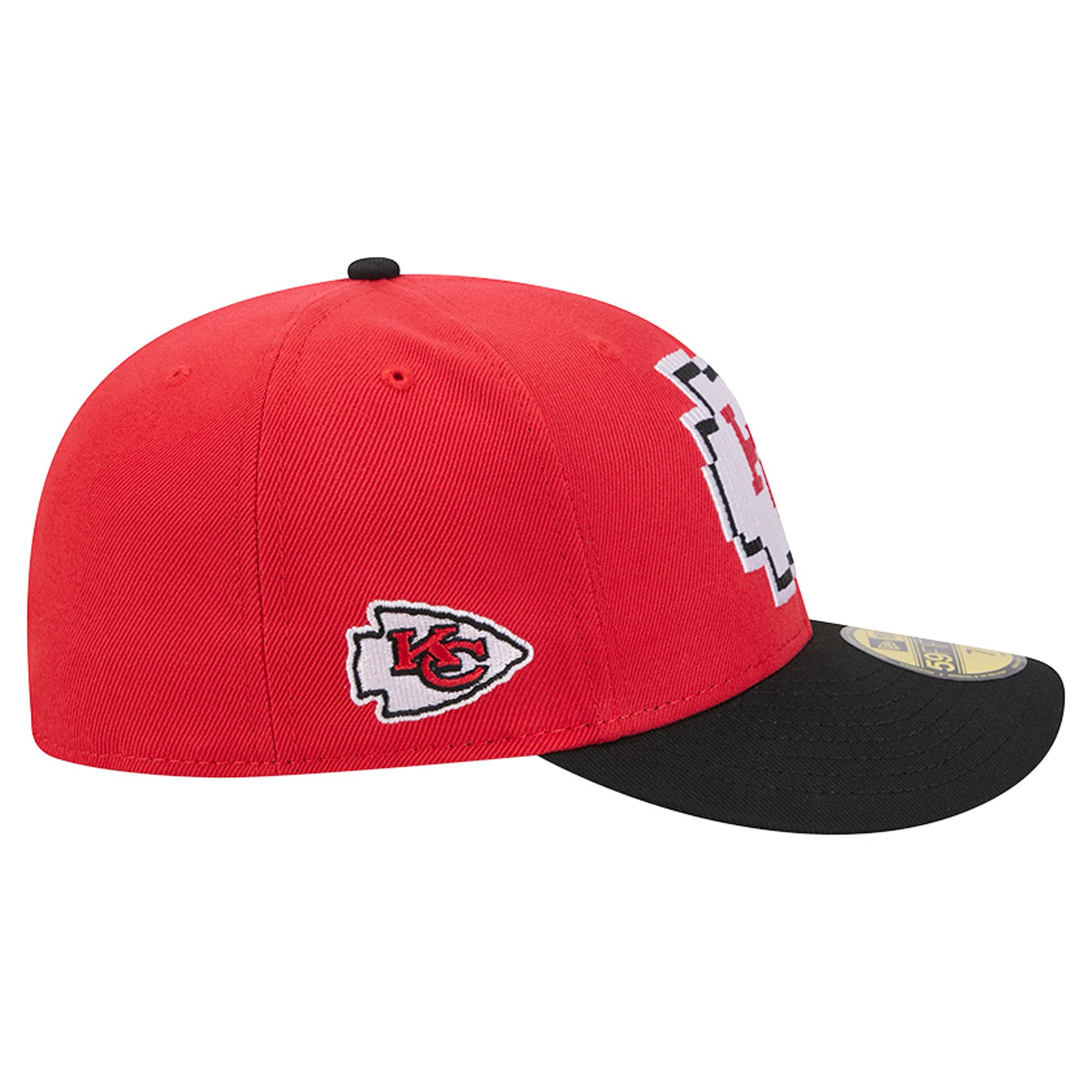 Men's New Era Red/Black Kansas City Chiefs Pixel Curved 59FIFTY Fitted Hat