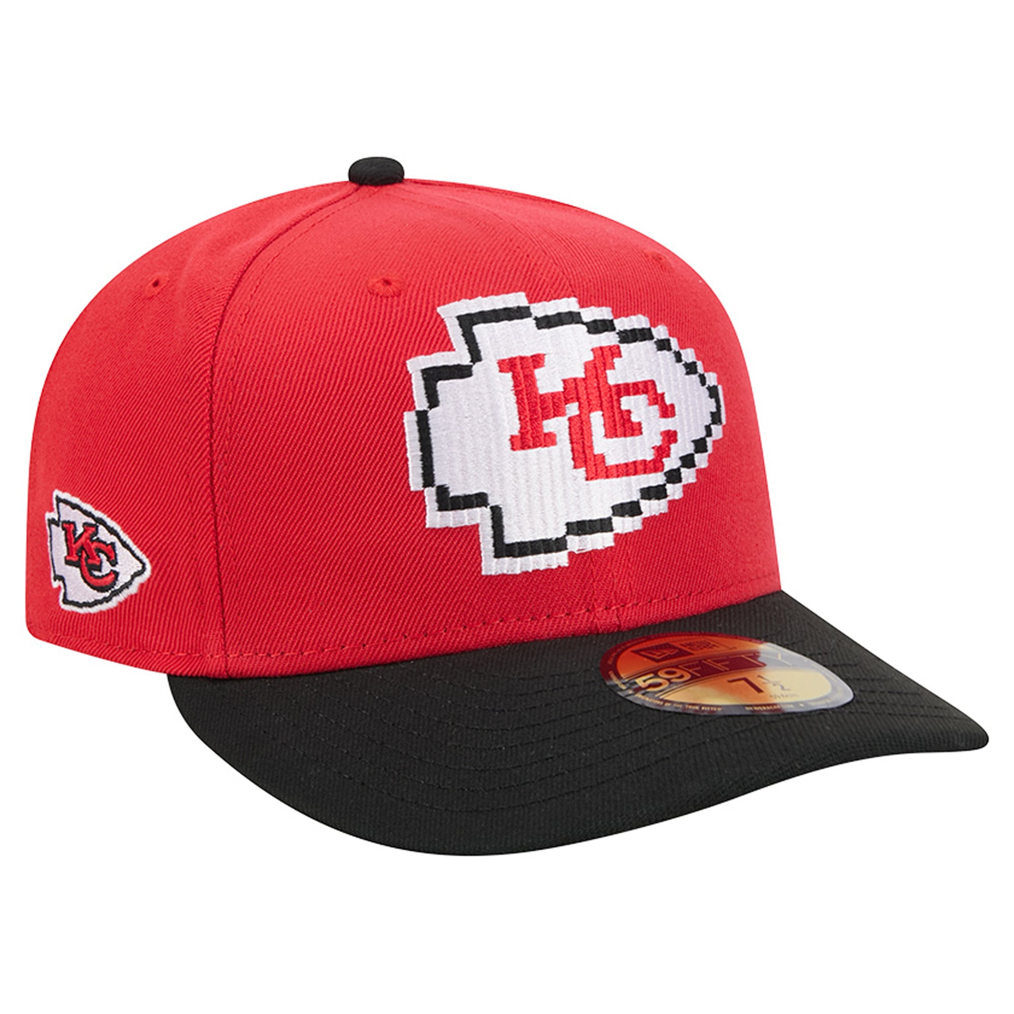Men's New Era Red/Black Kansas City Chiefs Pixel Curved 59FIFTY Fitted Hat