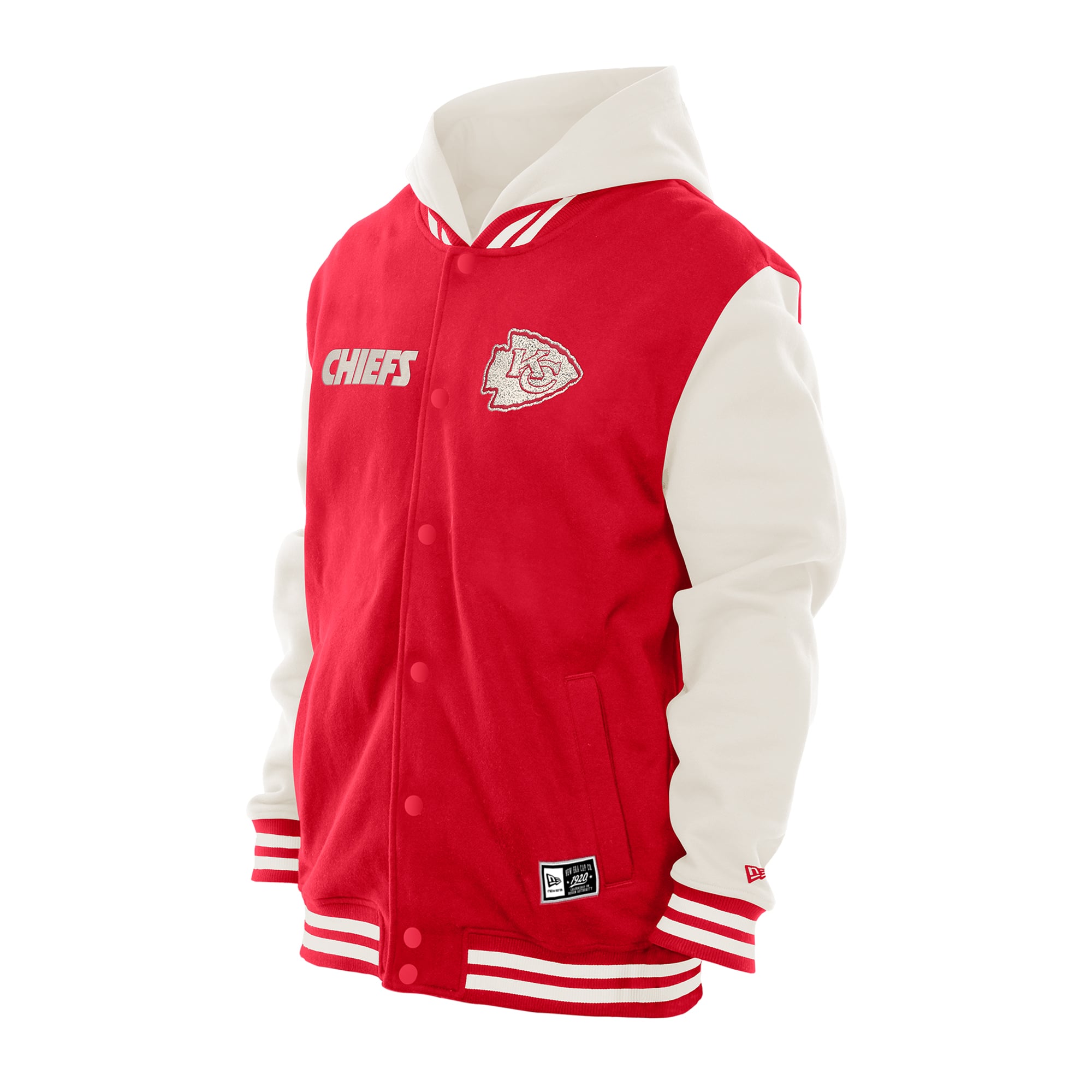 Veste polaire à capuche New Era rouge/crème Kansas City Chiefs pour homme