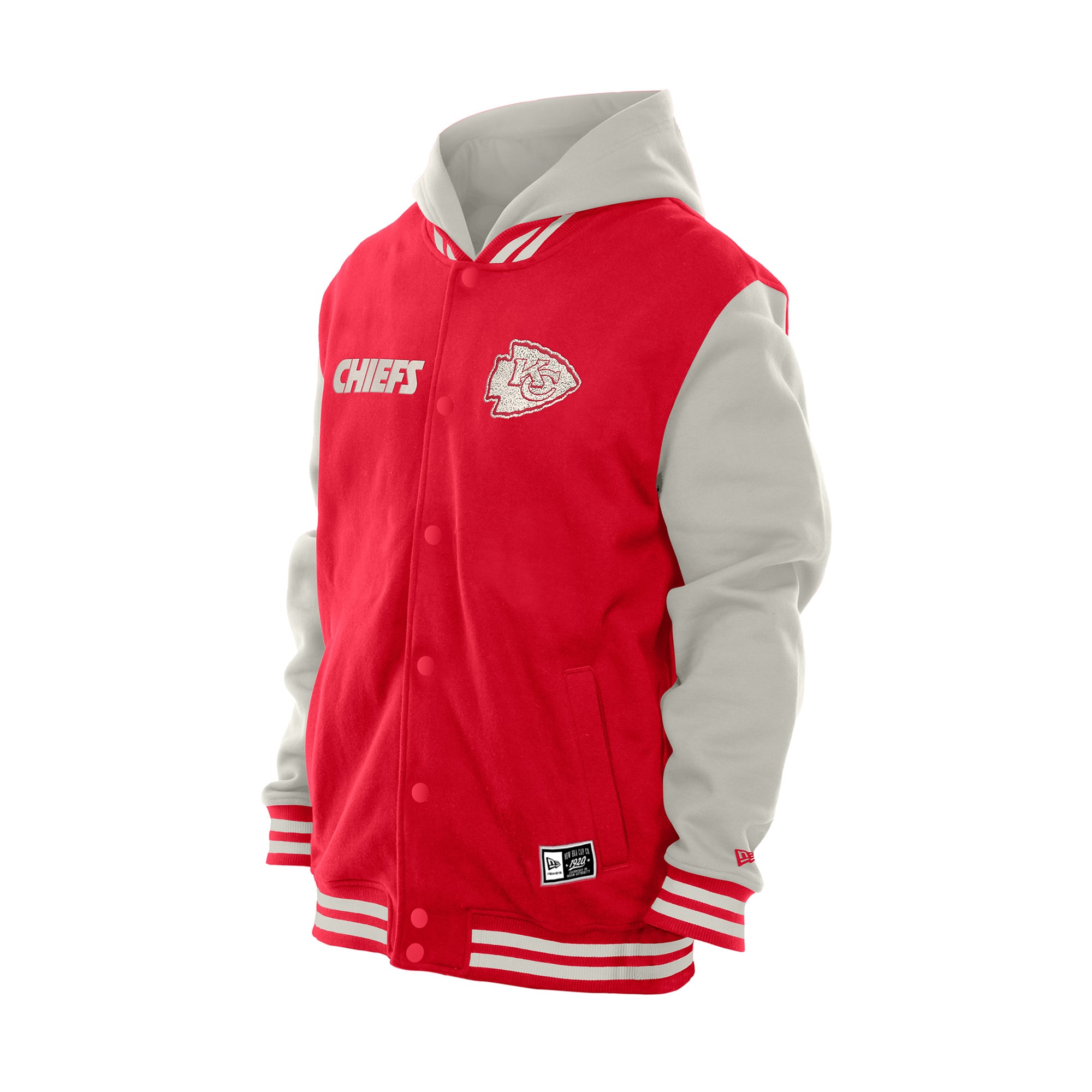 Veste polaire à capuche New Era rouge/grise Kansas City Chiefs pour homme