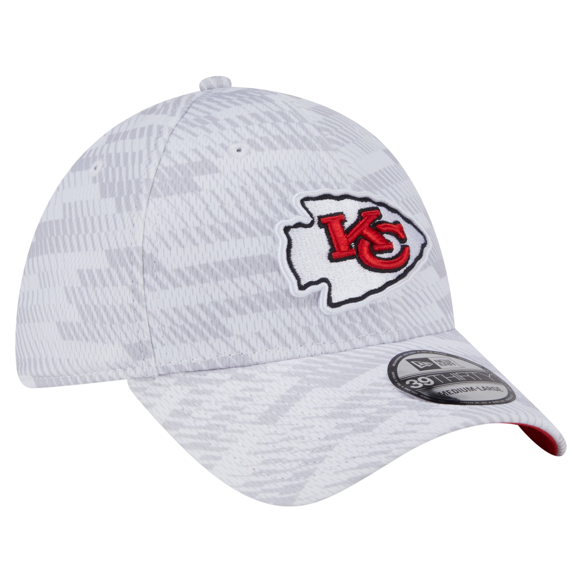 Men's New Era White Kansas City Chiefs Gameday Graded 39THIRTY Flex Hat