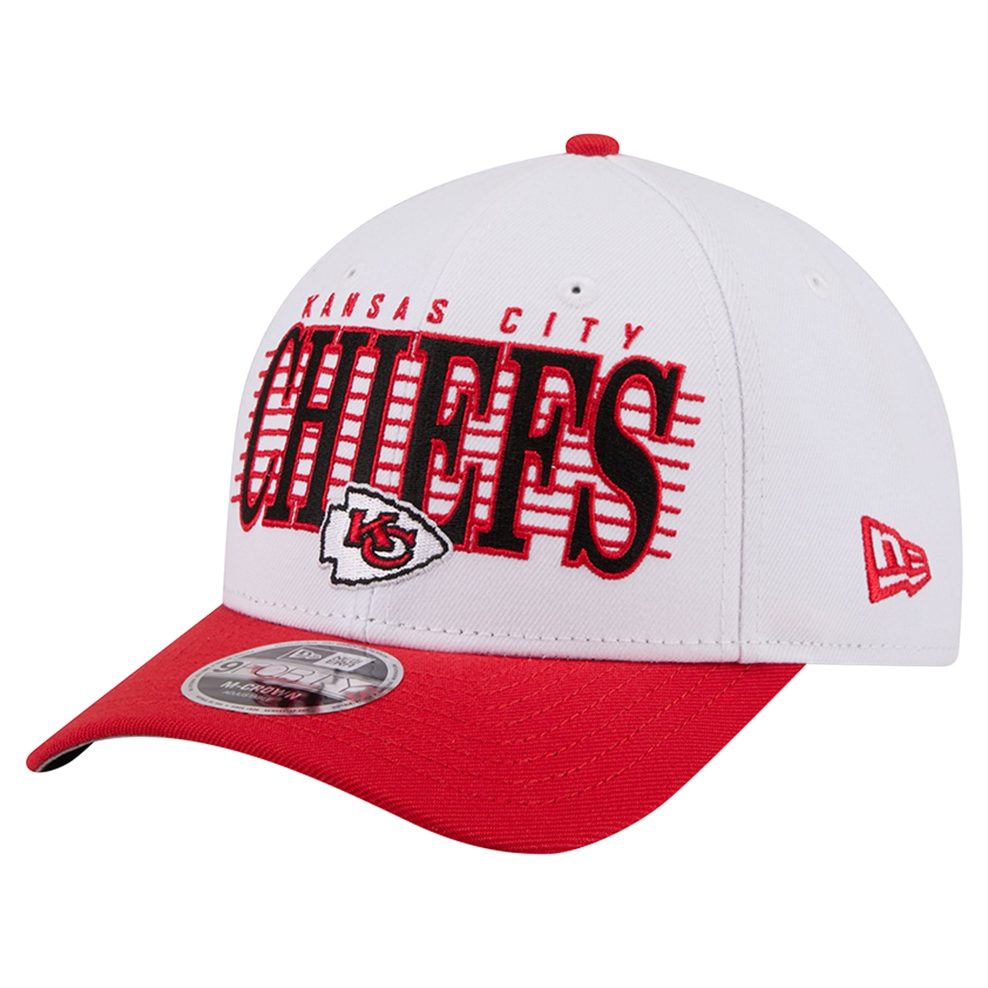 Casquette ajustable New Era blanche et rouge Kansas City Chiefs Loyal 9FORTY M-Crown pour homme