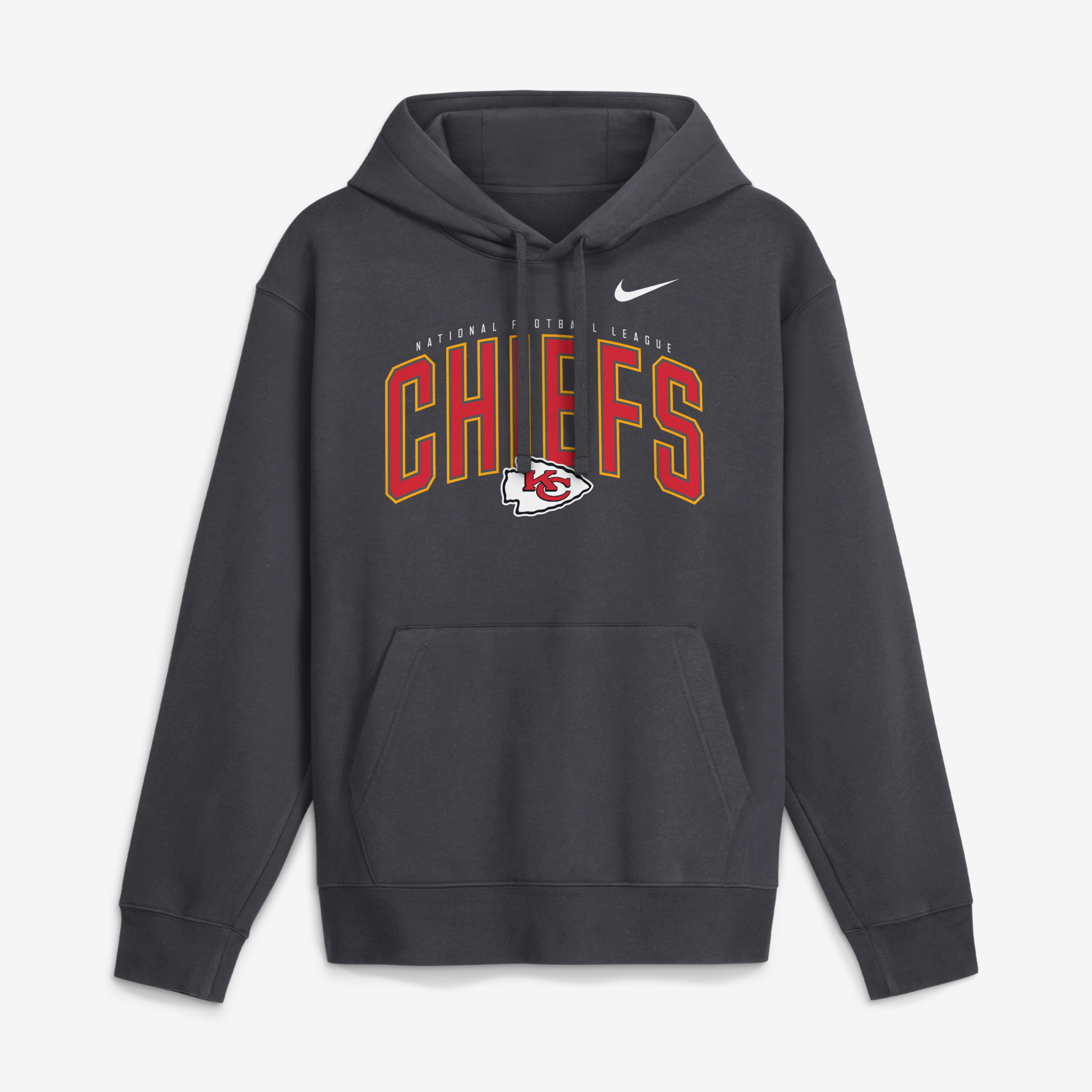 Sweat à capuche polaire Nike anthracite Kansas City Chiefs Expect Victory Club pour homme