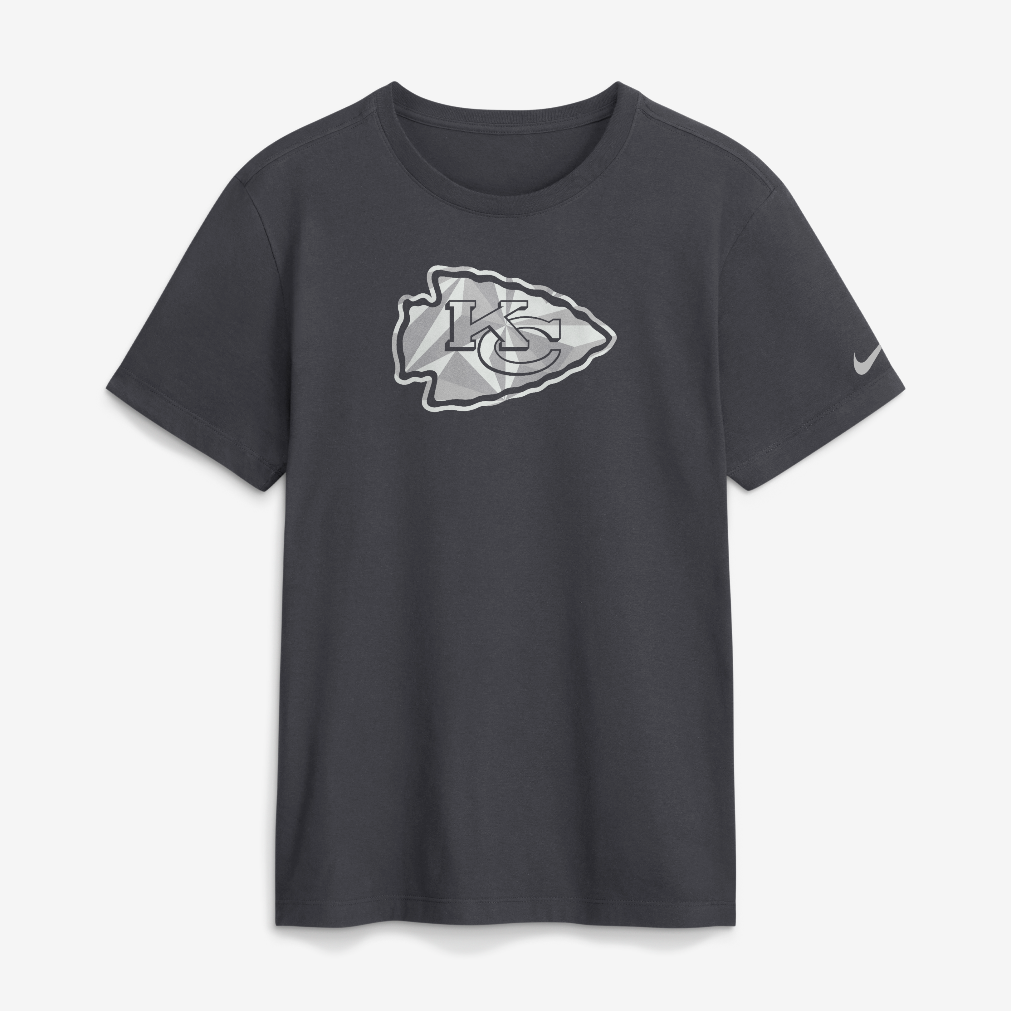 Men's Nike Anthracite Kansas City Chiefs Fractal Logo T-Shirt