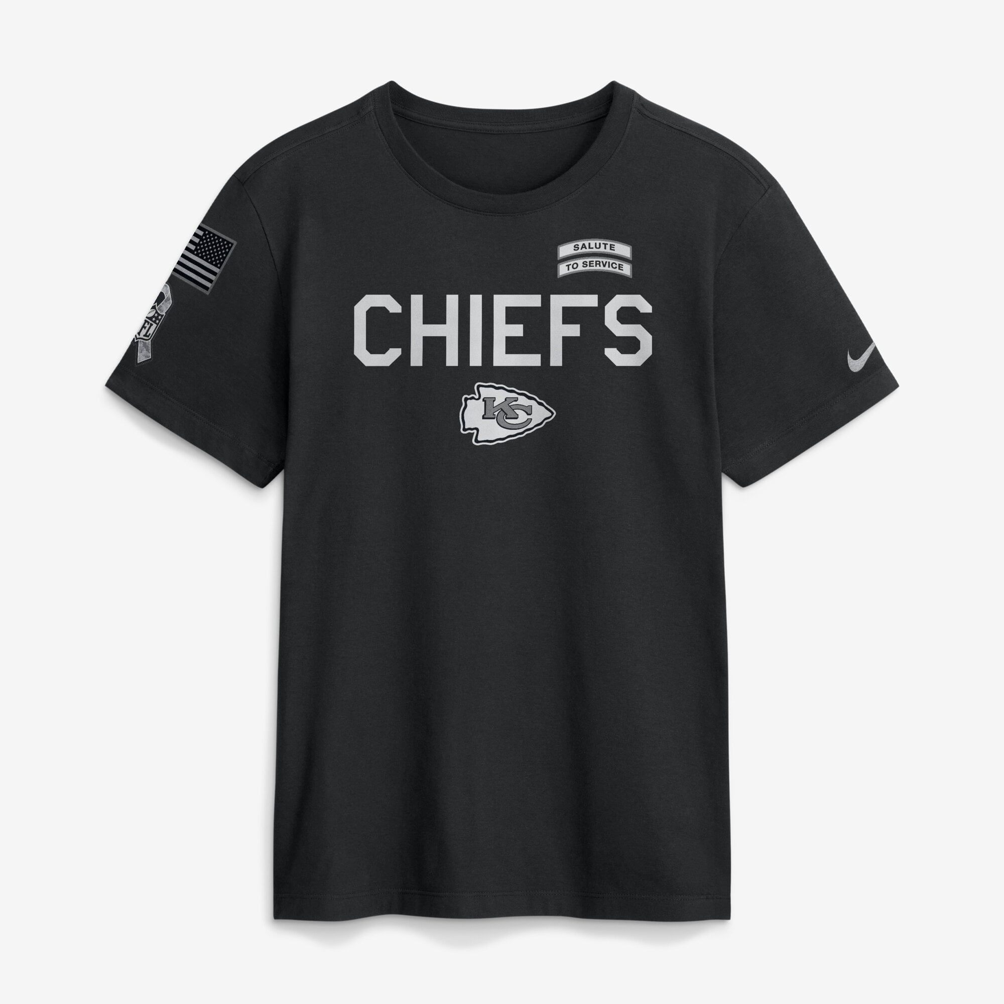T-shirt Nike Dri-FIT noir pour homme Kansas City Chiefs 2026 Salute to Service Sideline