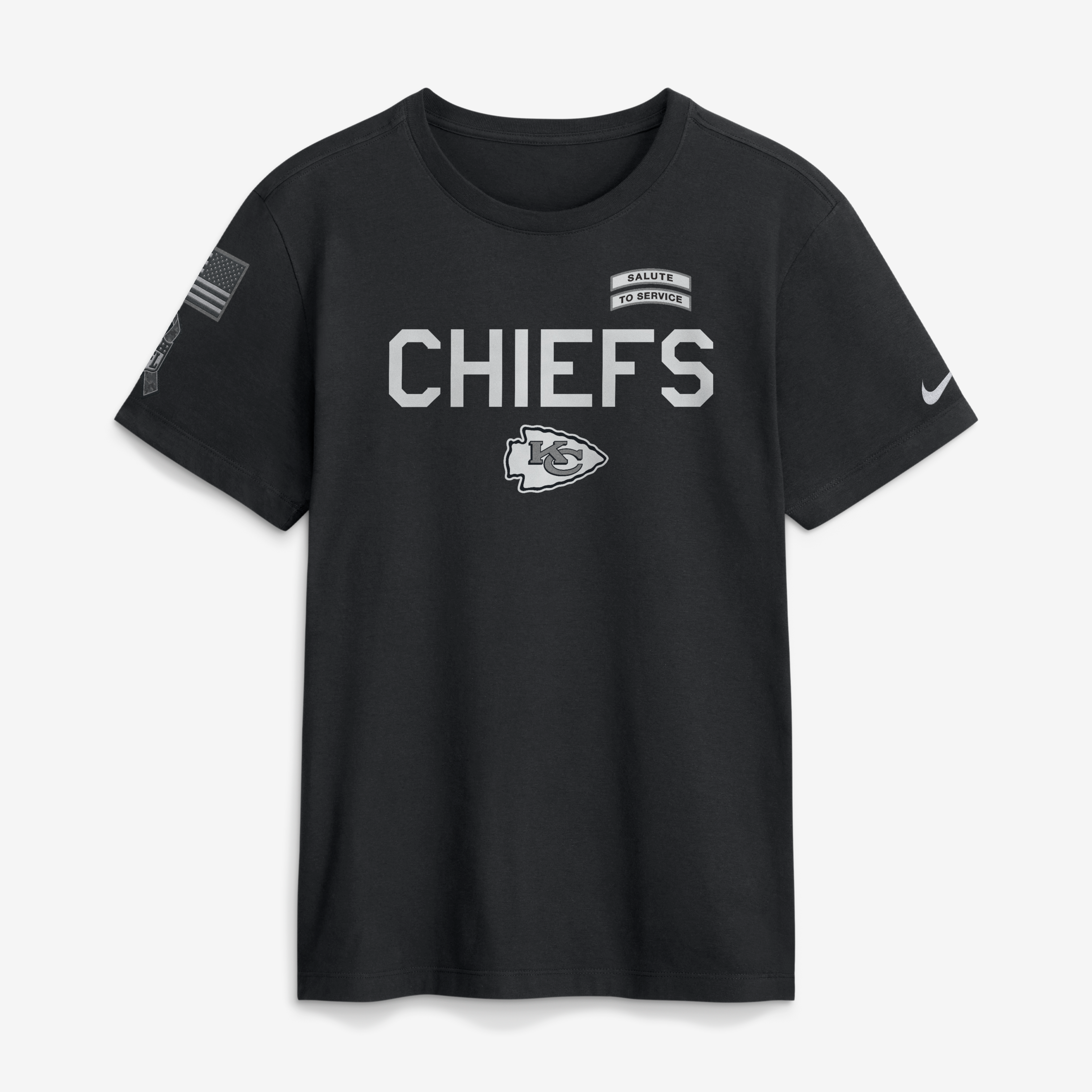 T-shirt Nike Dri-FIT noir pour homme Kansas City Chiefs 2026 Salute to Service Sideline