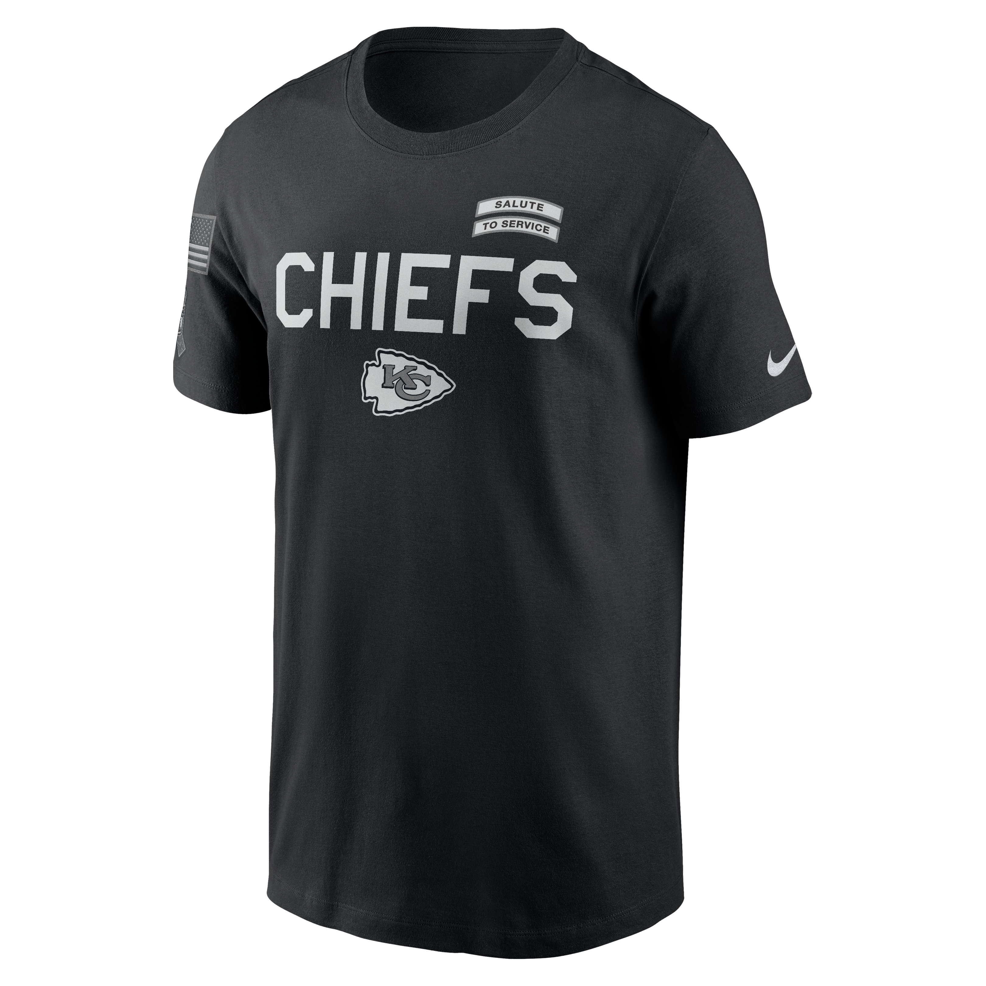 T-shirt Nike Dri-FIT noir pour homme Kansas City Chiefs 2026 Salute to Service Sideline