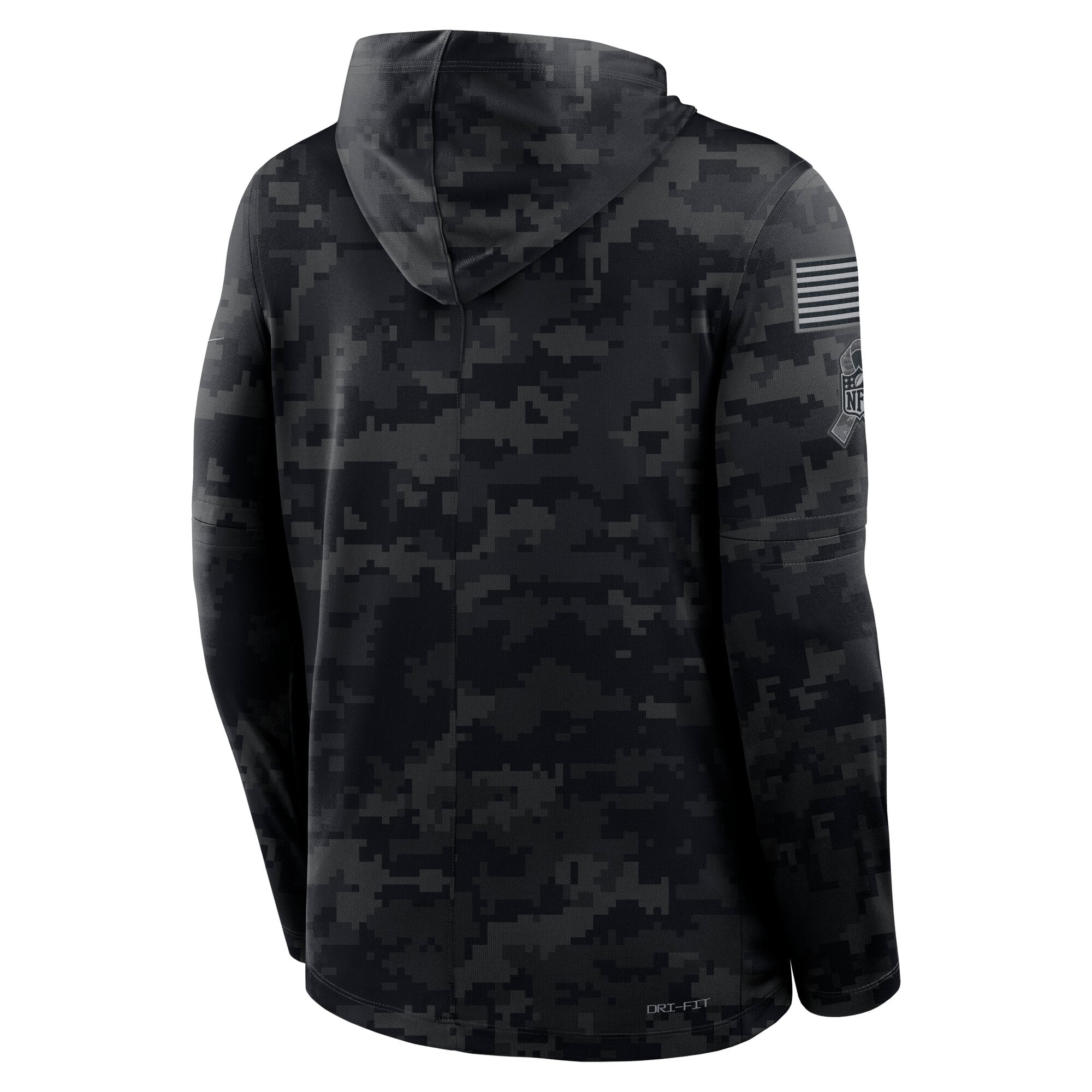 Haut à capuche léger manches longues Nike Kansas City Chiefs 2026 Salute to Service pour homme, noir, avec technologie Dri-FIT.