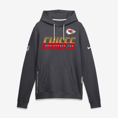 Kansas City Chiefs Nike Sideline Standard Issue Top Prospect Dri-FIT Hoodie - Charcoal