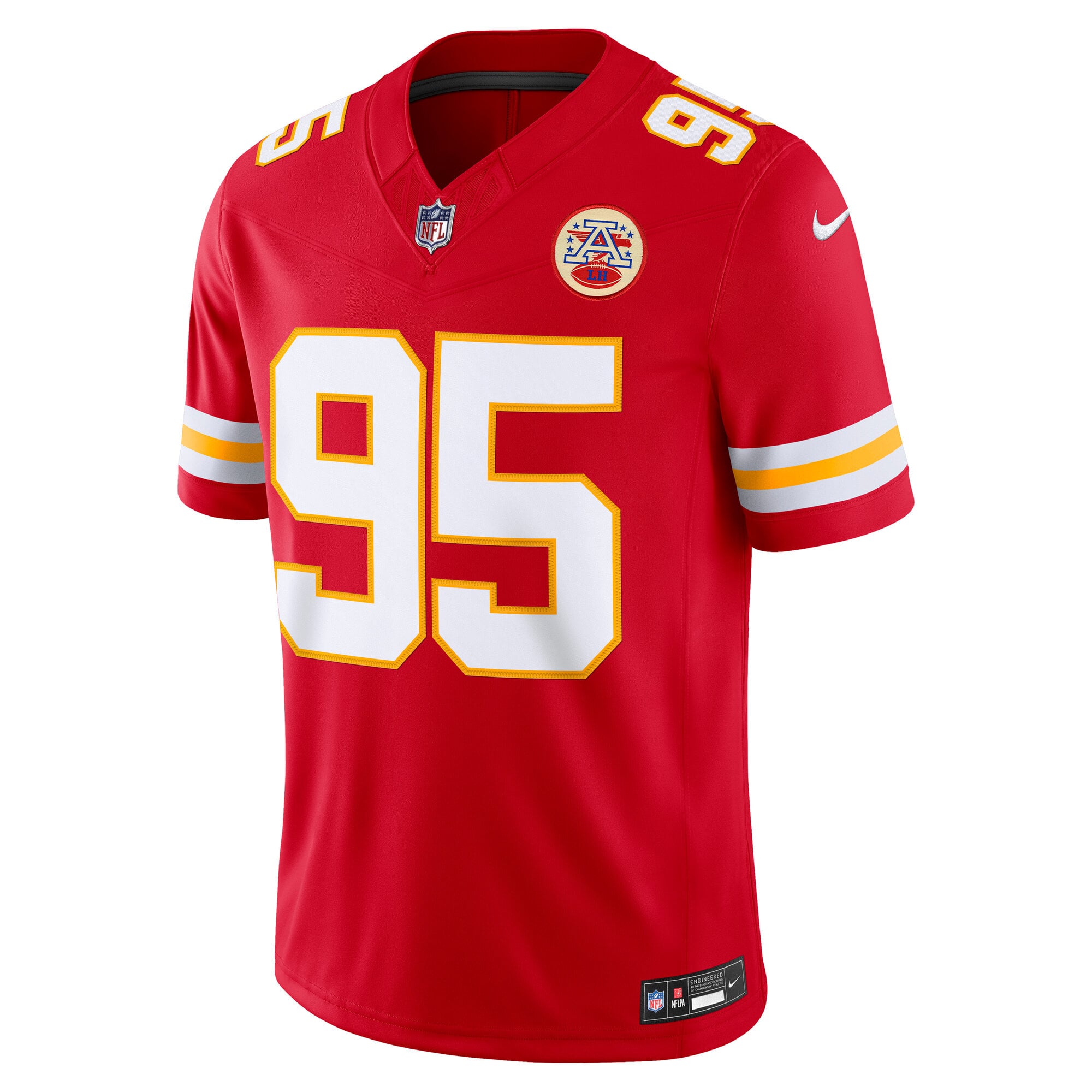 Maillot Nike Chris Jones rouge Kansas City Chiefs Team Vapor F.U.S.E. Stitched Limited pour homme