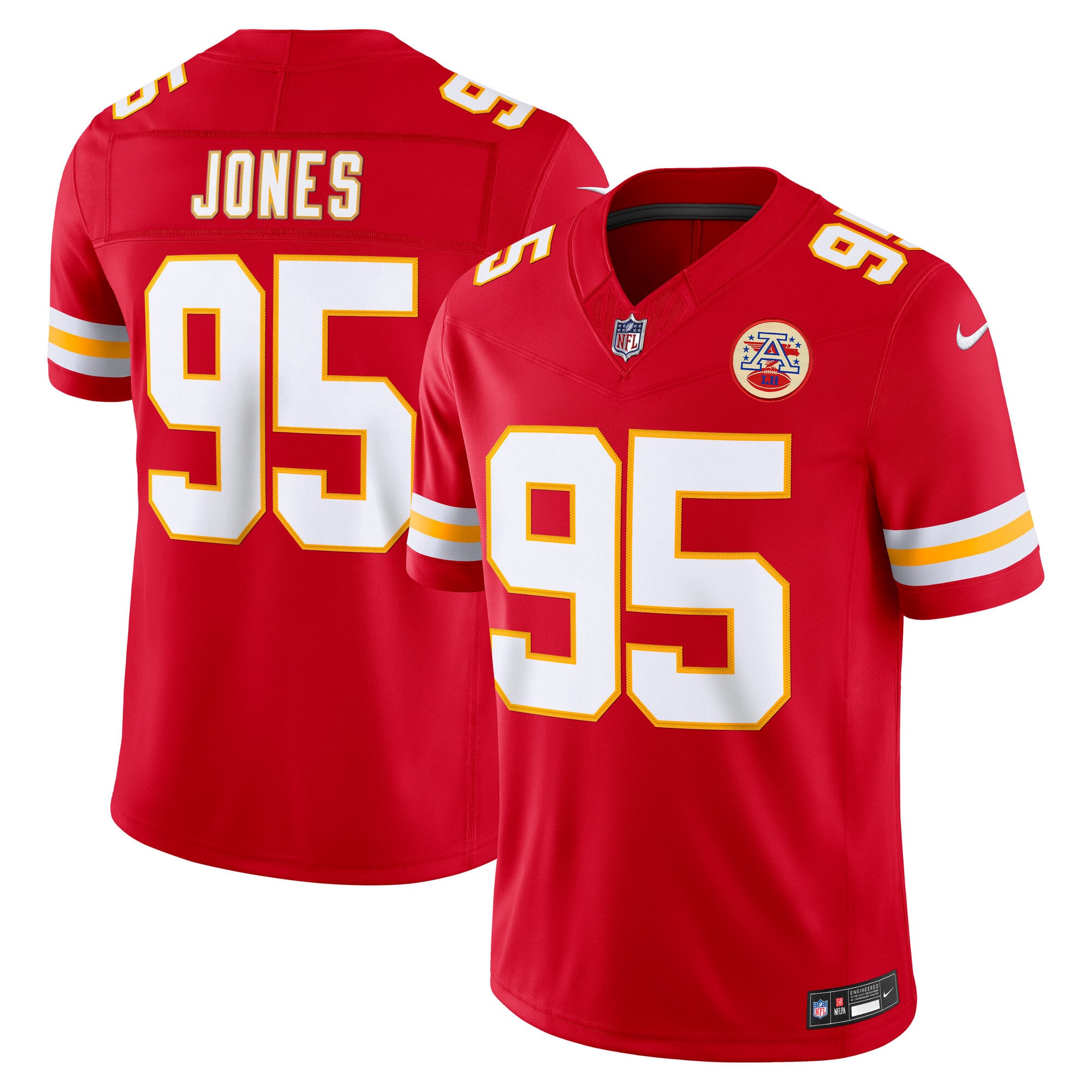 Men's Nike Chris Jones Red Kansas City Chiefs Team Vapor F.U.S.E. Stitched Limited Jersey