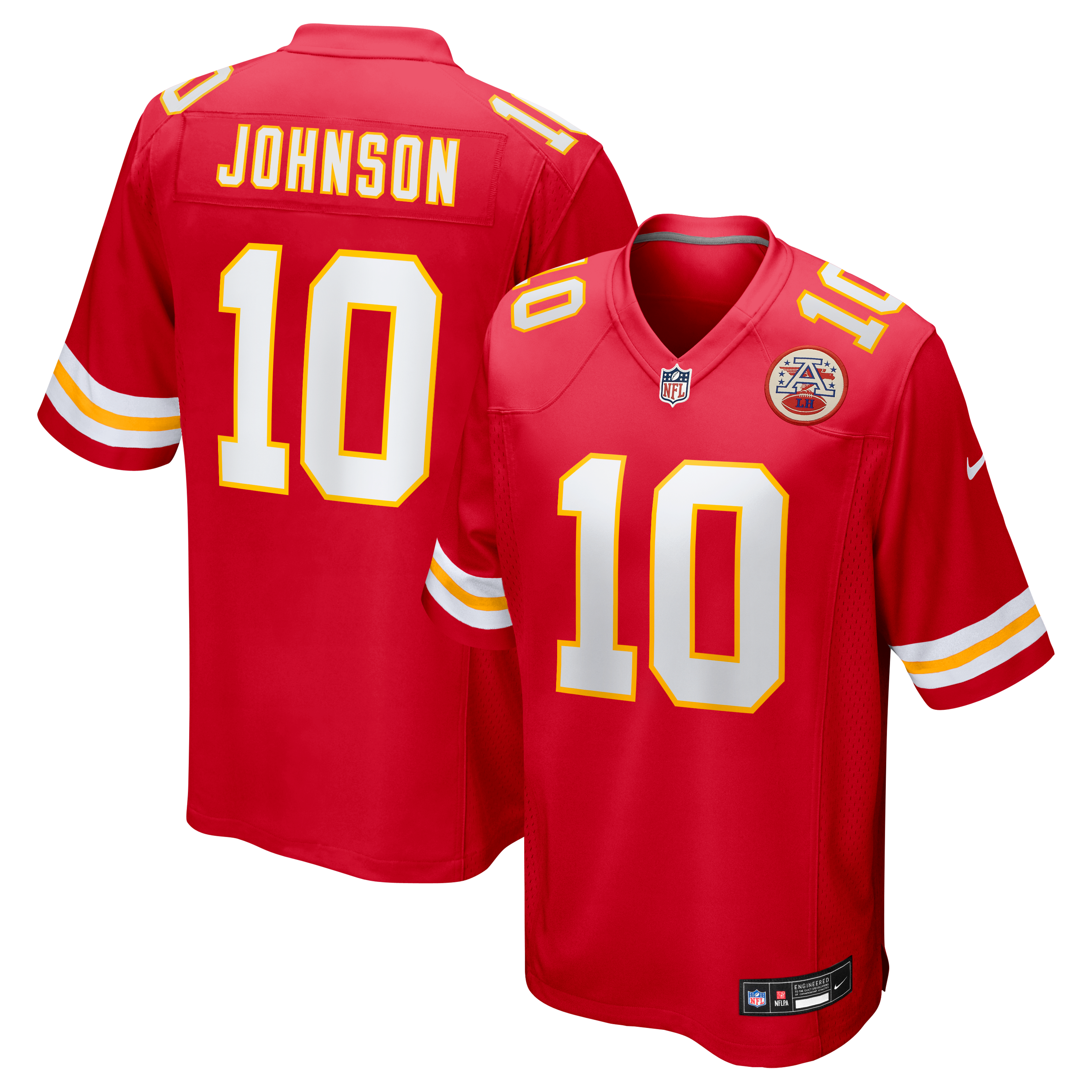 Maillot de match Nike Emmett Johnson rouge des Chiefs Kansas City pour homme