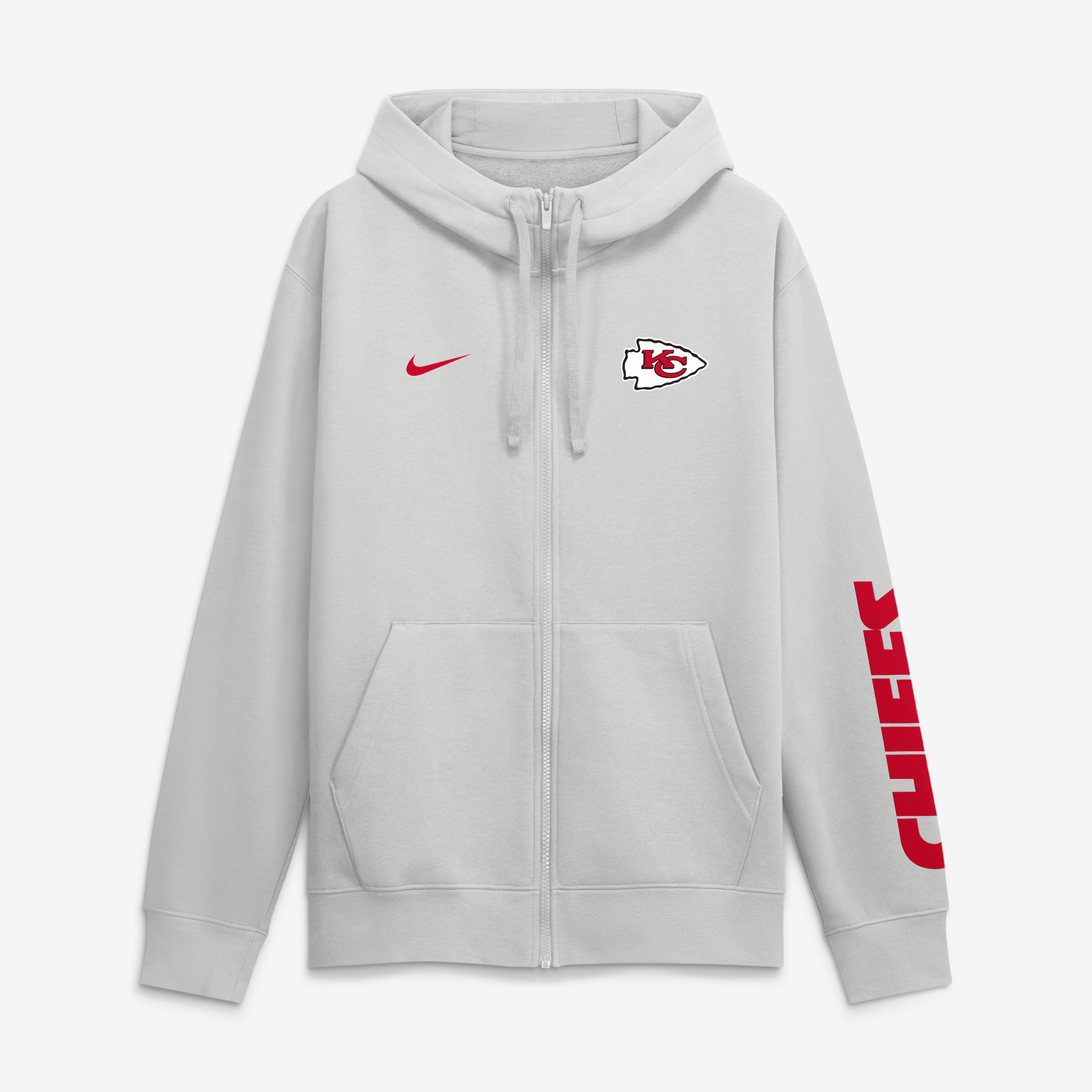 Men's Nike Gray Kansas City Chiefs Cool Down Club Full-Zip Hoodie