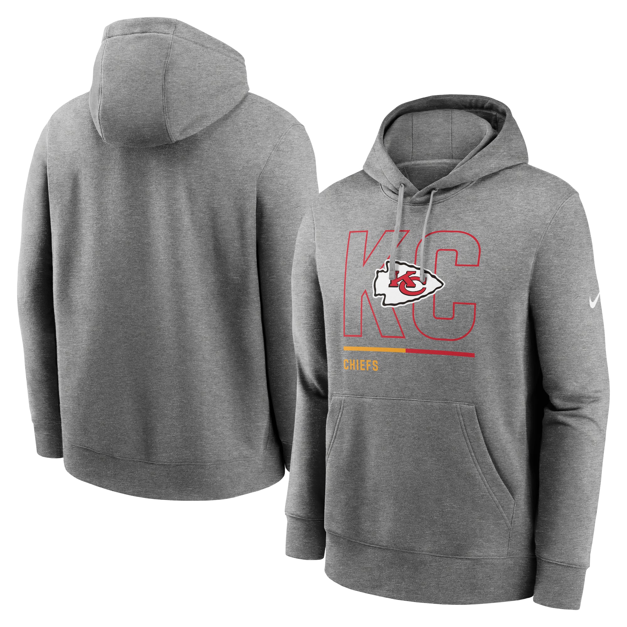 Sweat à capuche Nike Kansas City Chiefs Code Club Fleece gris chiné pour homme