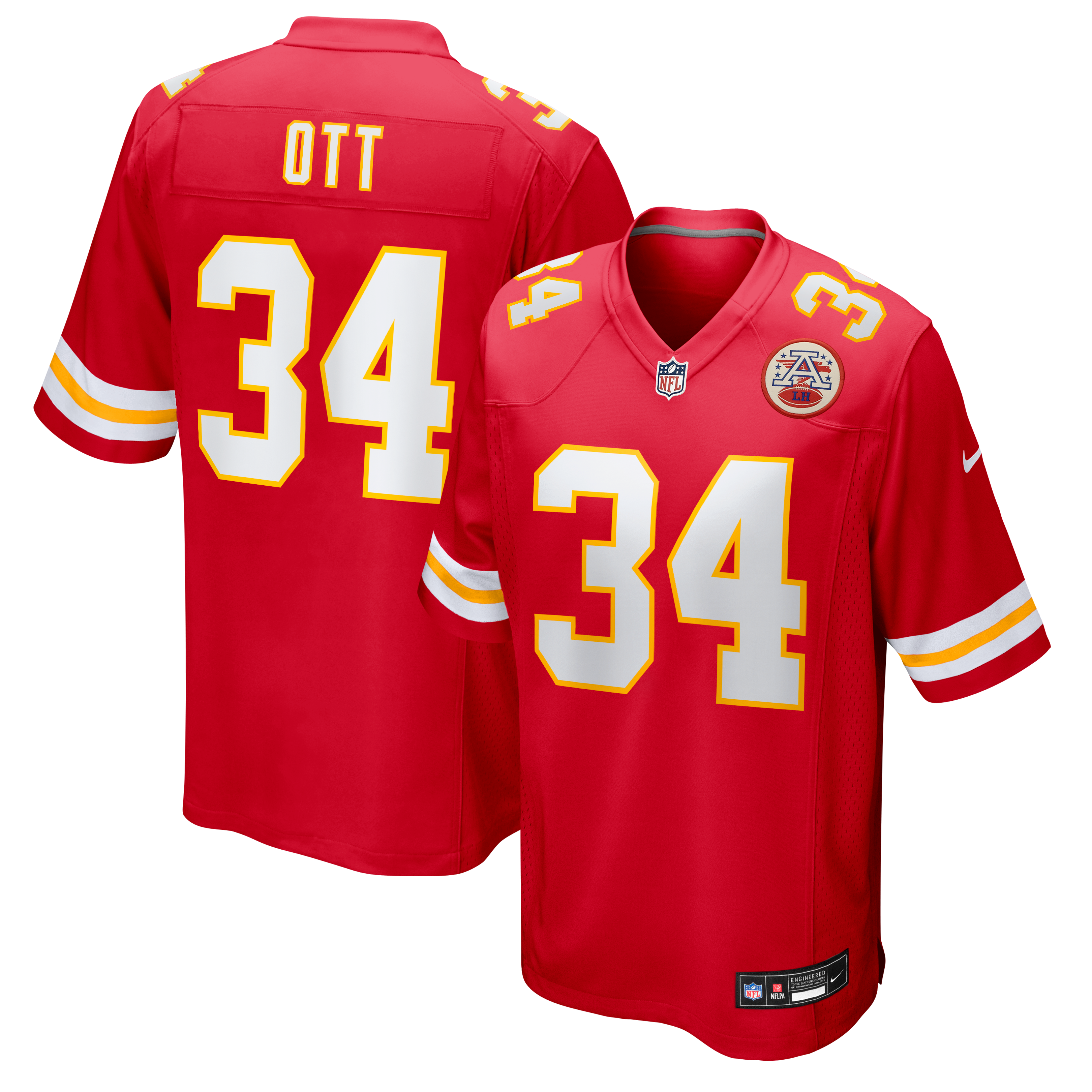 Maillot de match Nike Jaydn Ott rouge des Chiefs Kansas City pour homme