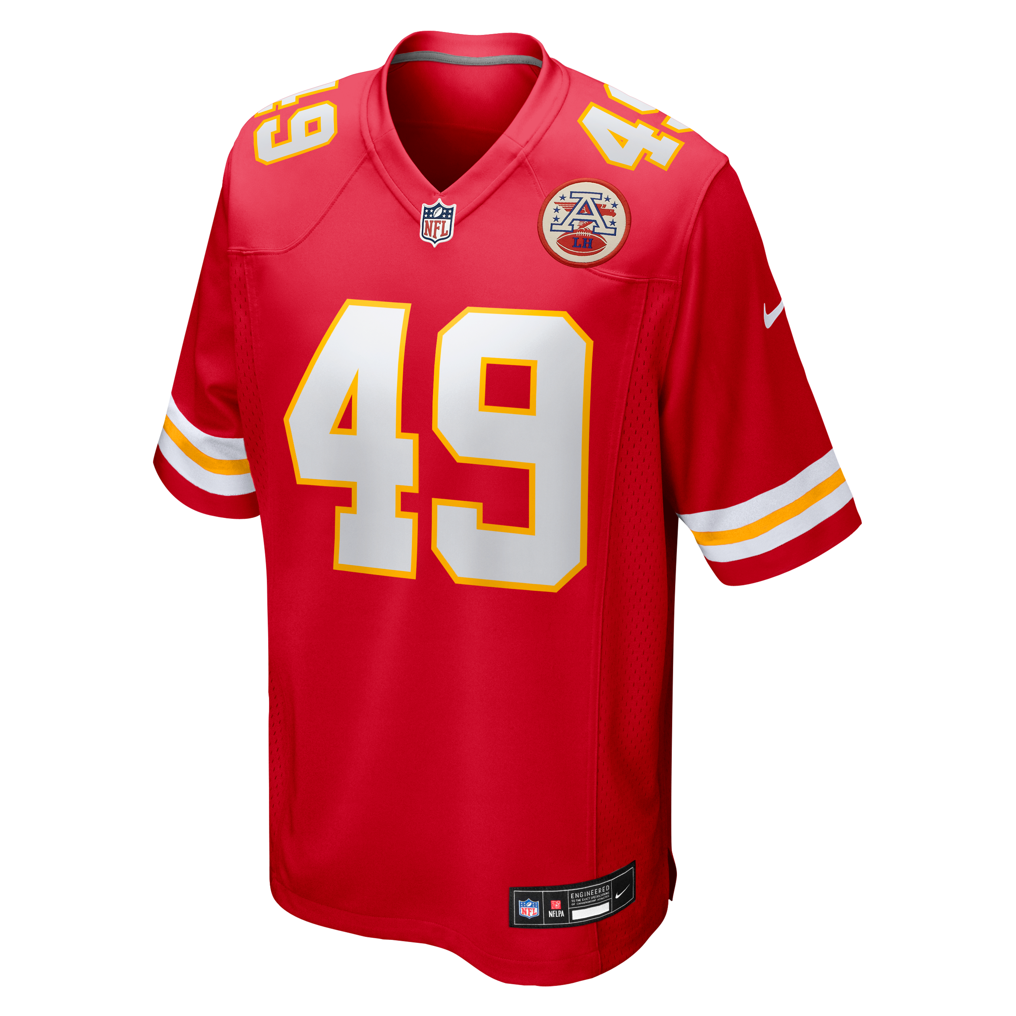 Maillot de match Nike Michael Heldman rouge des Kansas City Chiefs pour homme