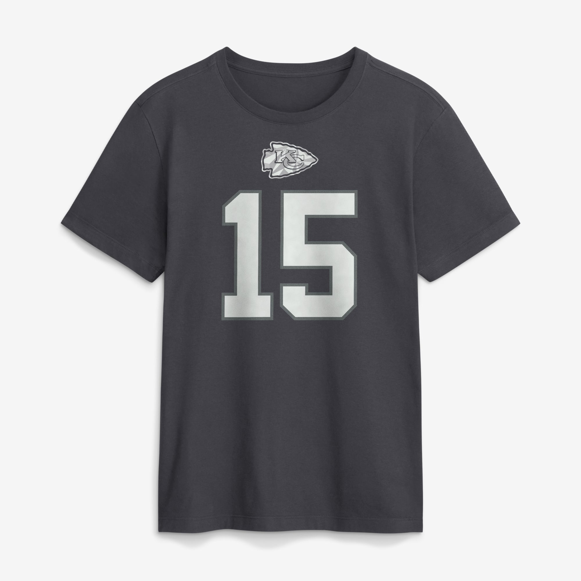 T-shirt Nike Patrick Mahomes anthracite Kansas City Chiefs pour homme, avec nom et numéro