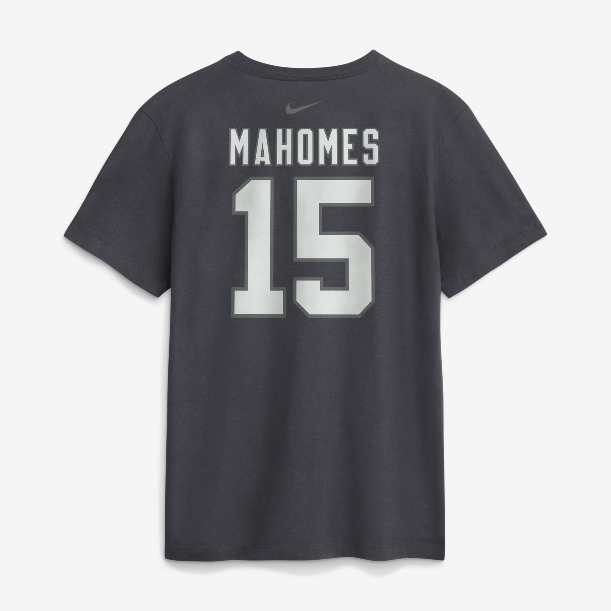 T-shirt Nike Patrick Mahomes anthracite Kansas City Chiefs pour homme, avec nom et numéro