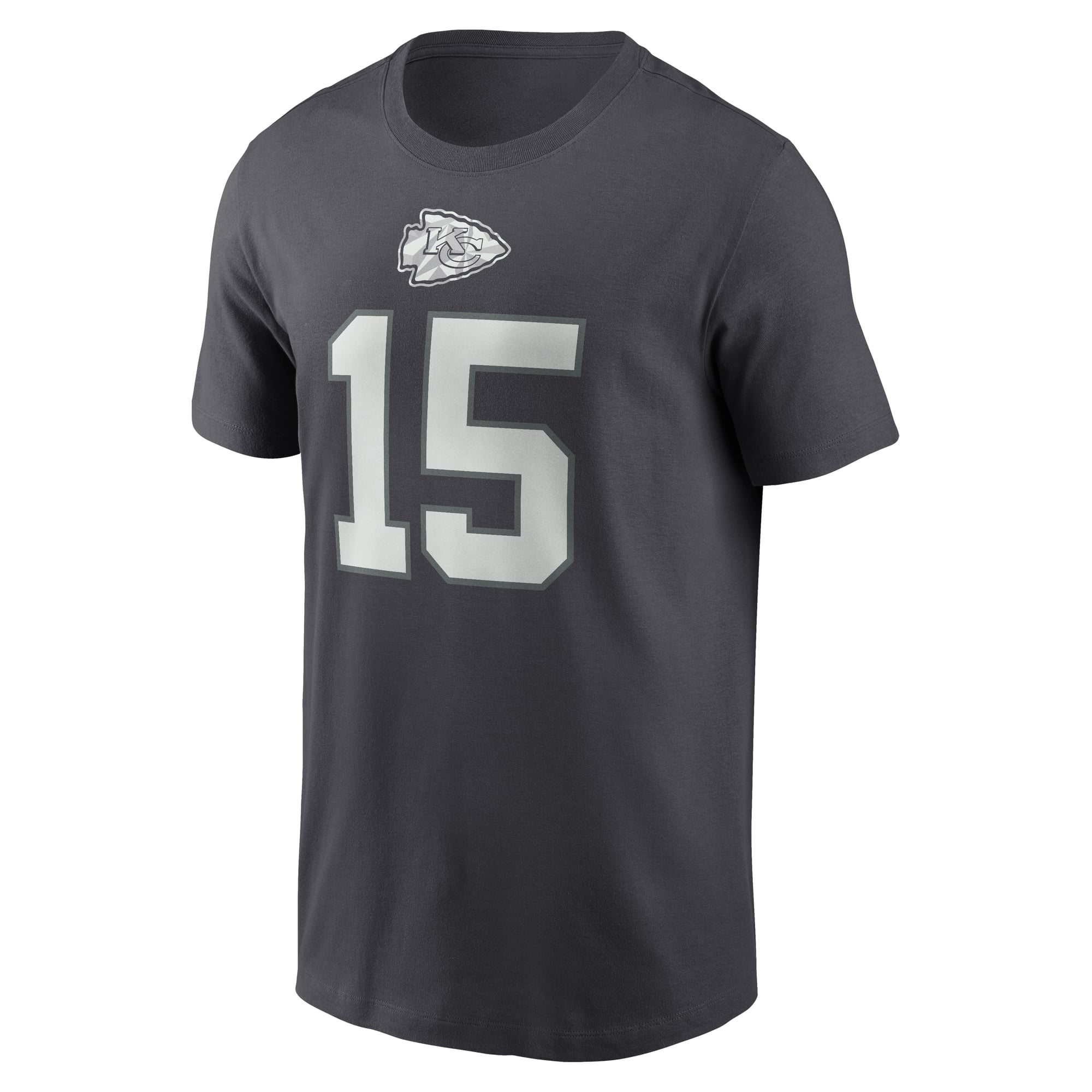 T-shirt Nike Patrick Mahomes anthracite Kansas City Chiefs pour homme, avec nom et numéro
