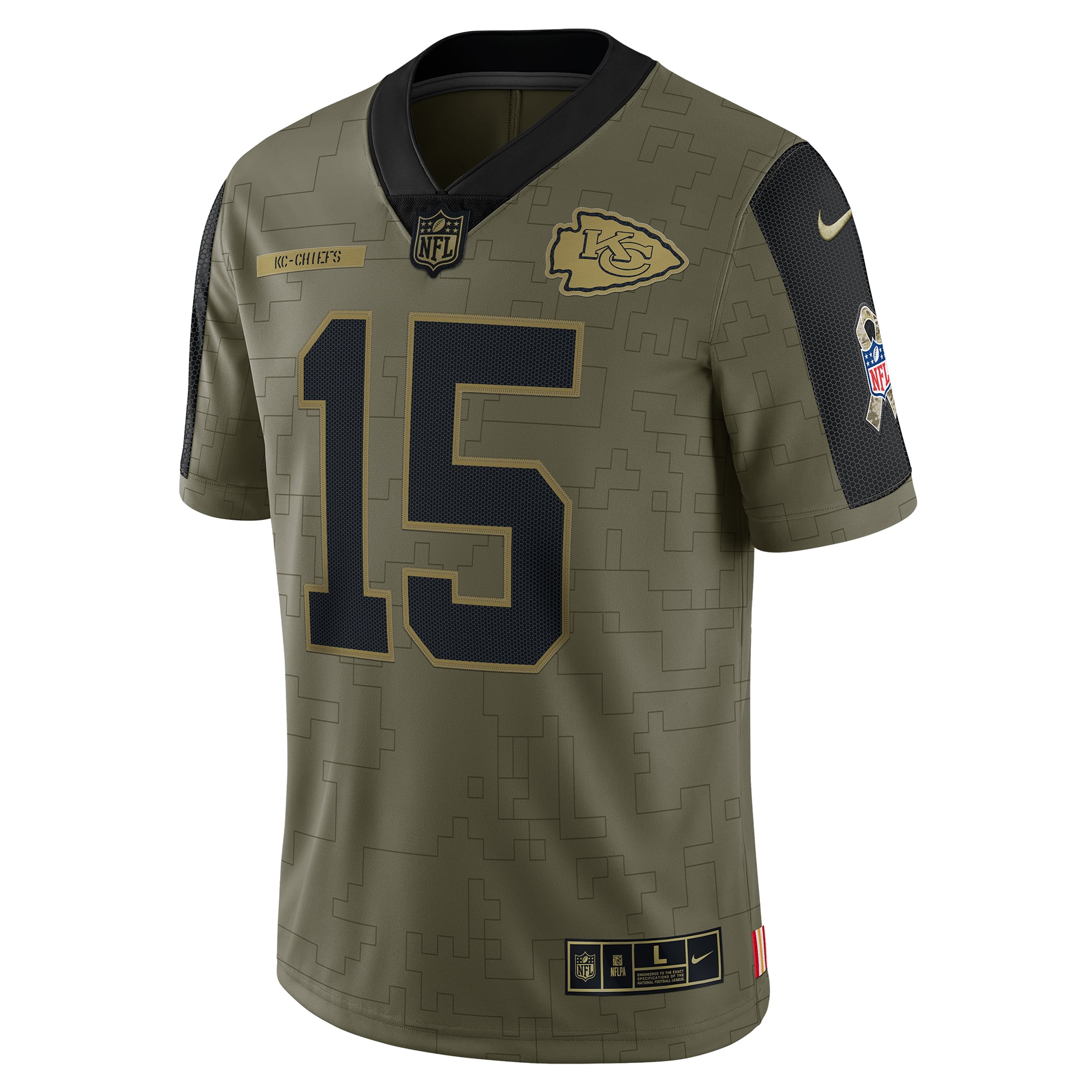Men's Nike Patrick Mahomes Olive Kansas City Chiefs 2021 Salute To