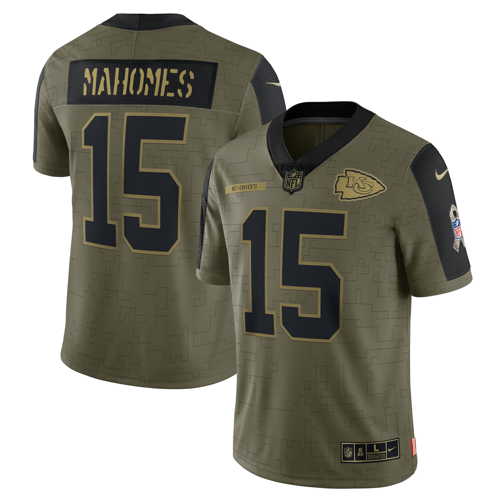 Camiseta de jugador Nike Patrick Mahomes Olive Kansas City Chiefs