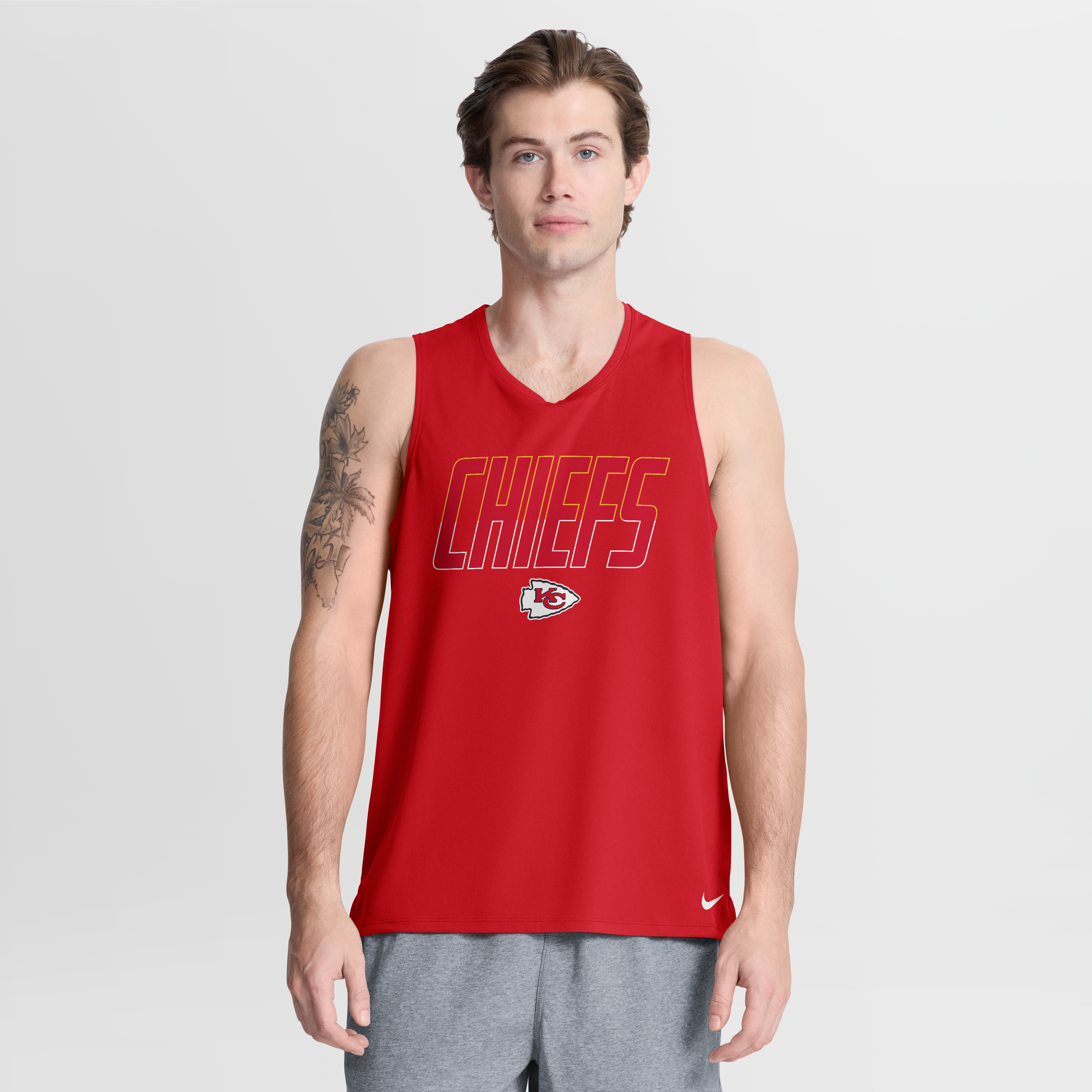 Men's Nike Red Kansas City Chiefs Kickoff Miler Dri-FIT Tank Top