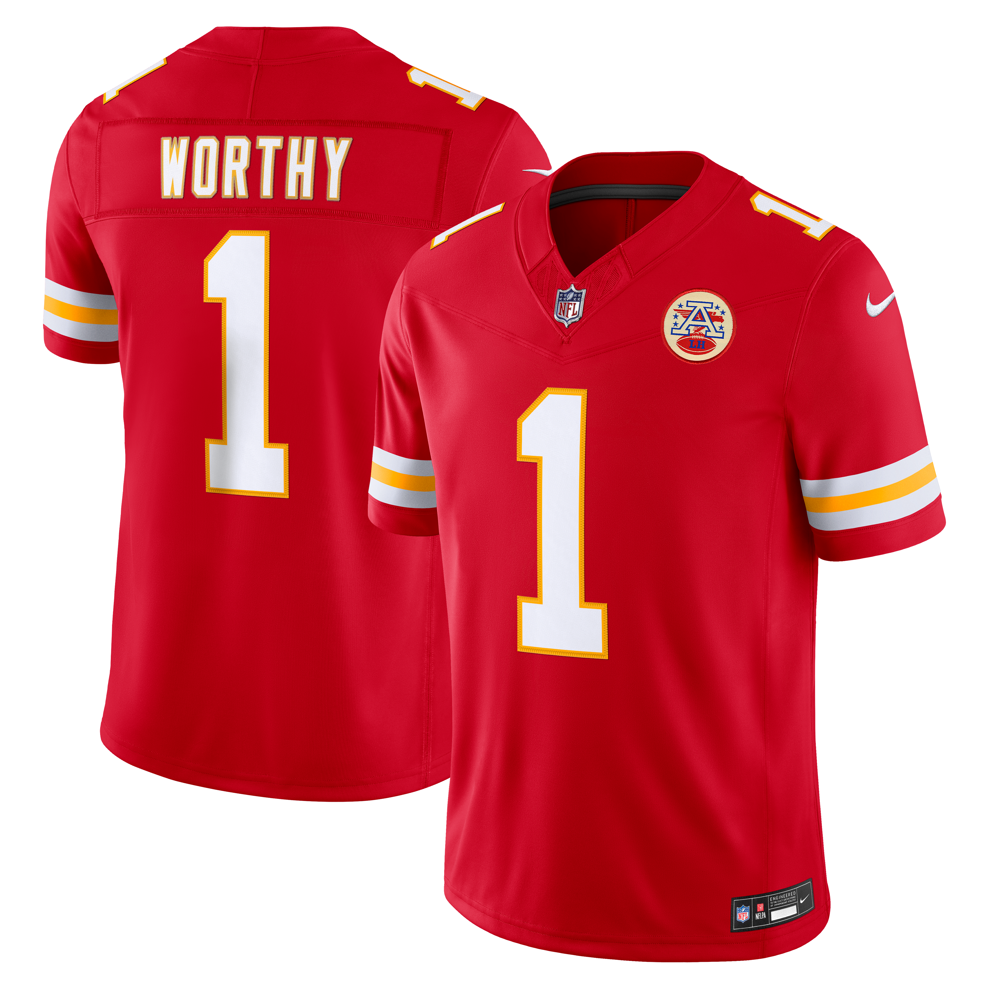 Men's Nike Xavier Worthy Red Kansas City Chiefs Team Vapor F.U.S.E. Stitched Limited Jersey