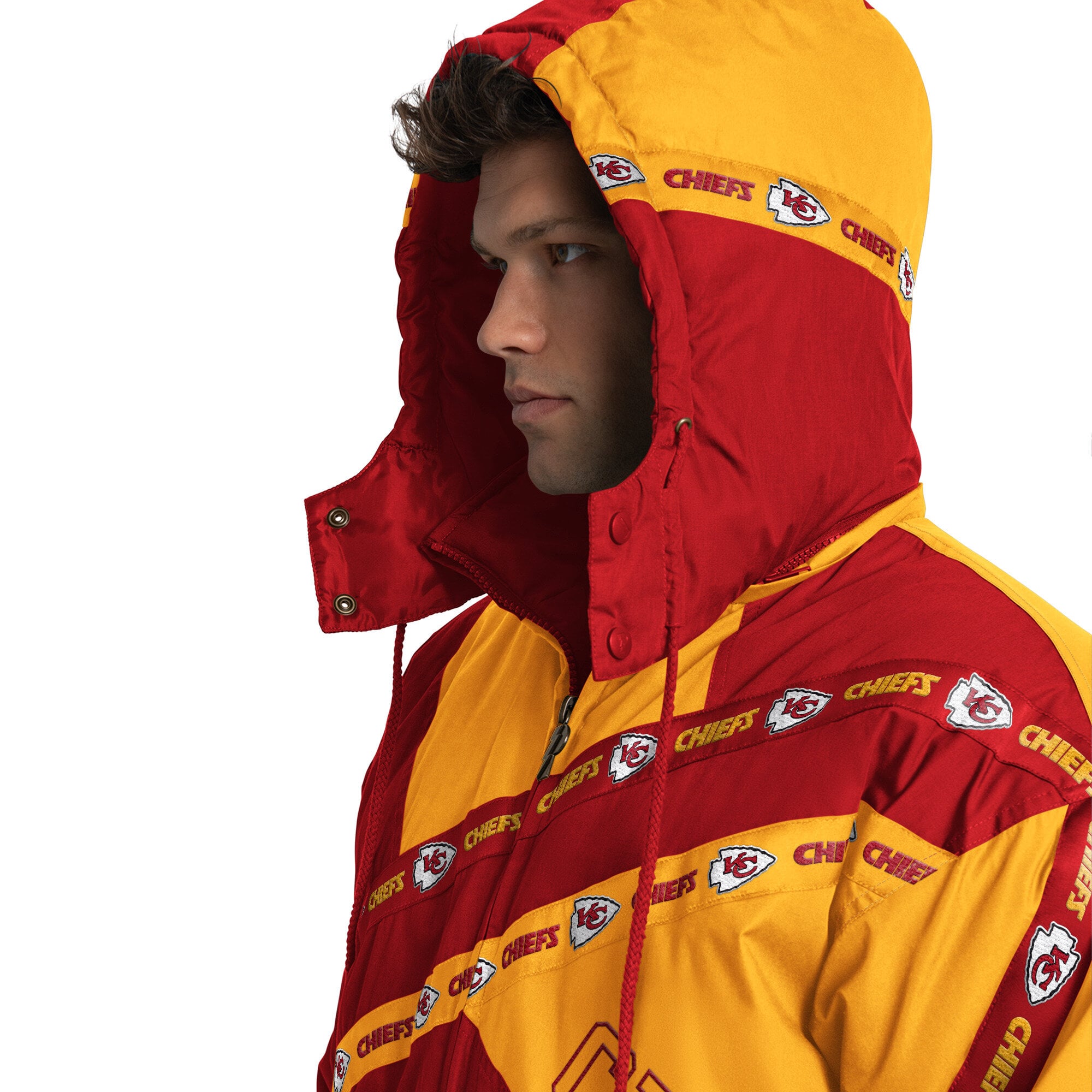 Veste zippée intégrale Kansas City Chiefs rouge Pro Player pour homme avec capuche amovible
