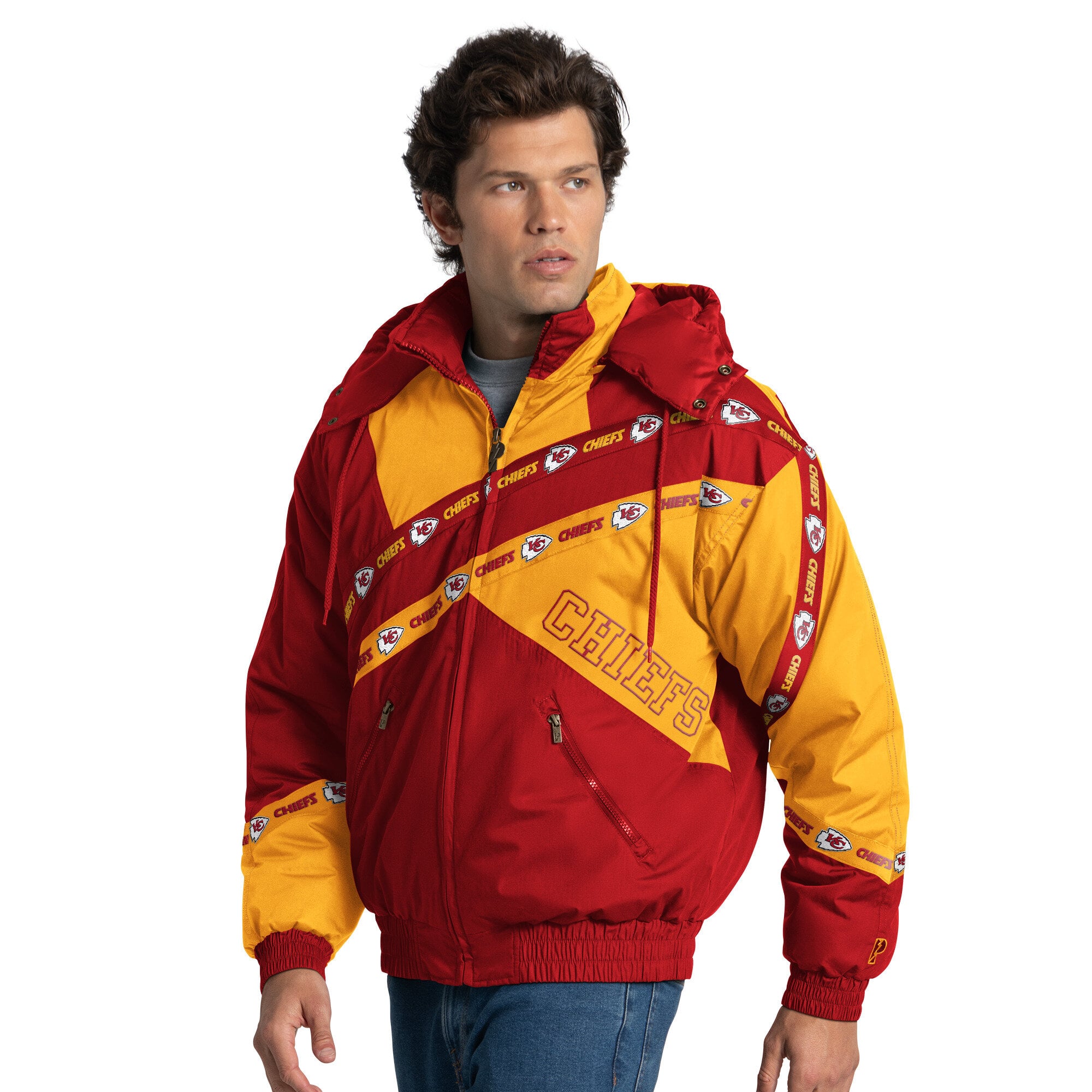 Veste zippée intégrale Kansas City Chiefs rouge Pro Player pour homme avec capuche amovible