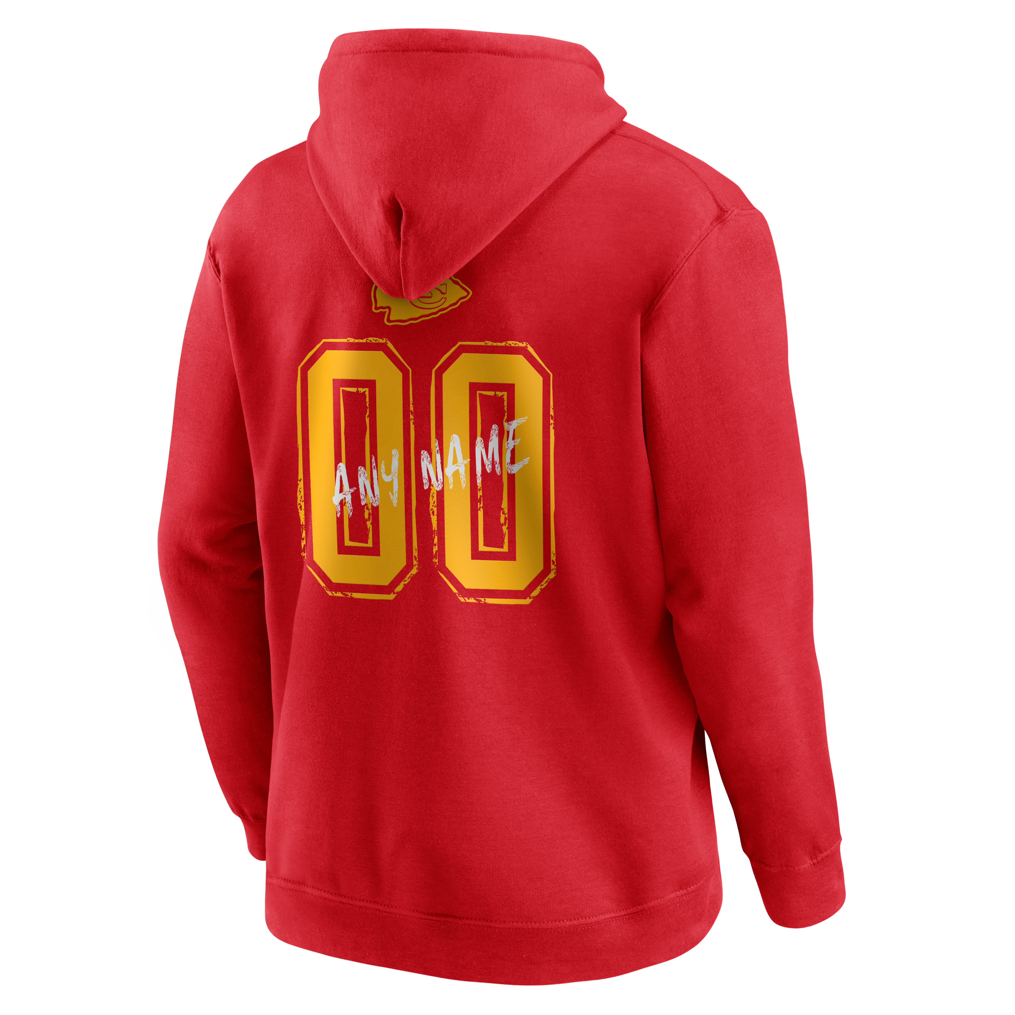 Sweat à capuche personnalisé Kansas City Chiefs Hustle rouge pour homme, avec nom et numéro.
