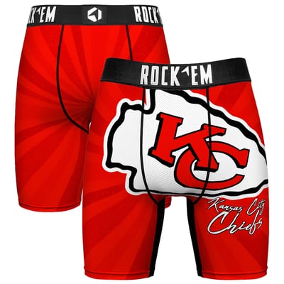  Kansas City Chiefs Rock Em Throwback Swirl Boxer Briefs - Red