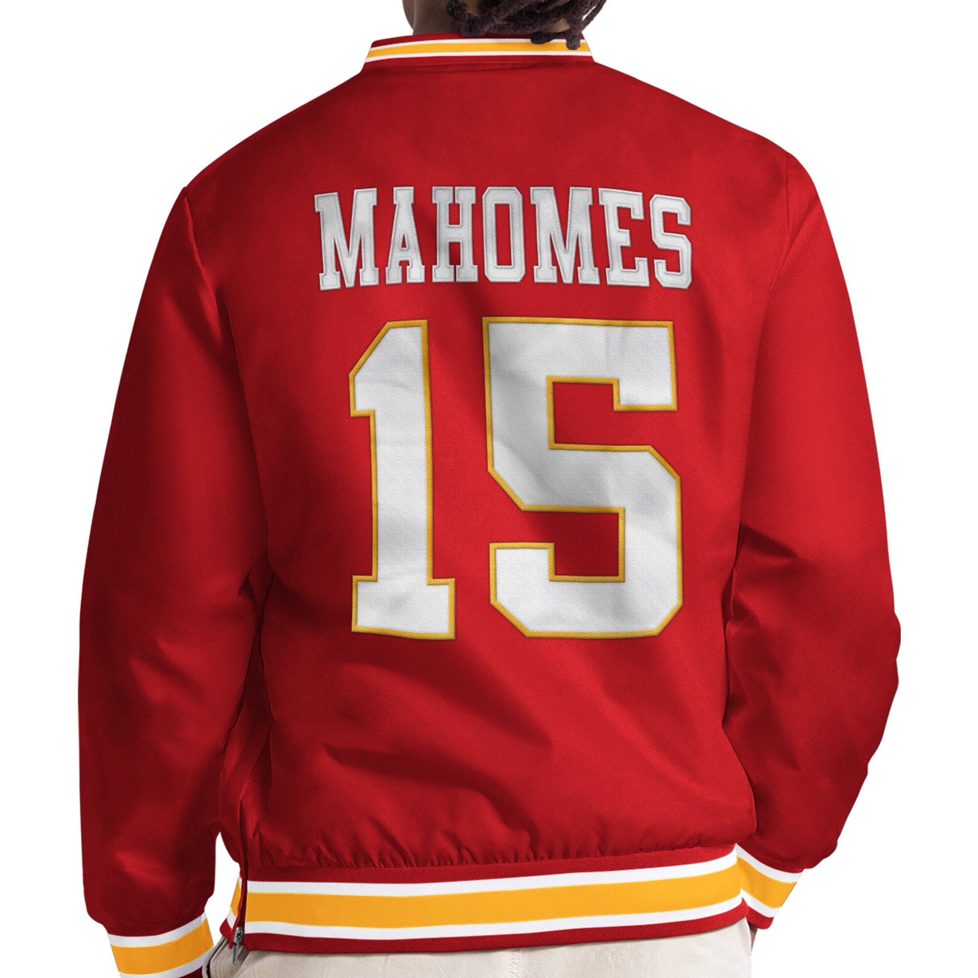 Pull à col en V Starter pour homme, modèle Patrick Mahomes rouge Kansas City Chiefs.