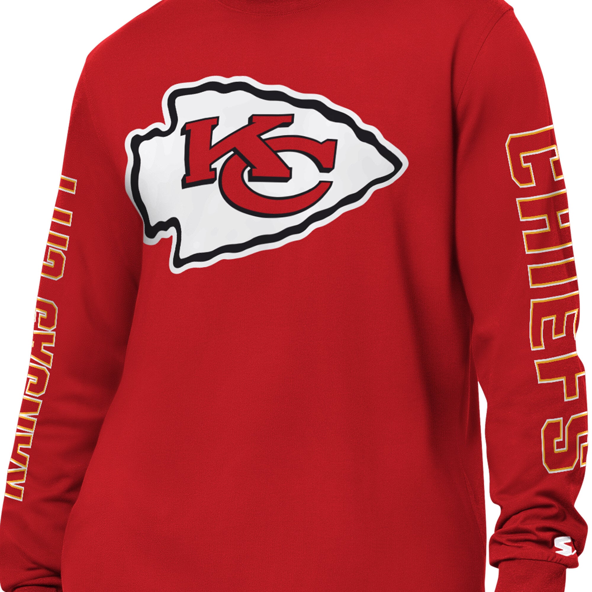 Men's Starter Red Kansas City Chiefs Clutch Hit II Long-Sleeve T-Shirt
