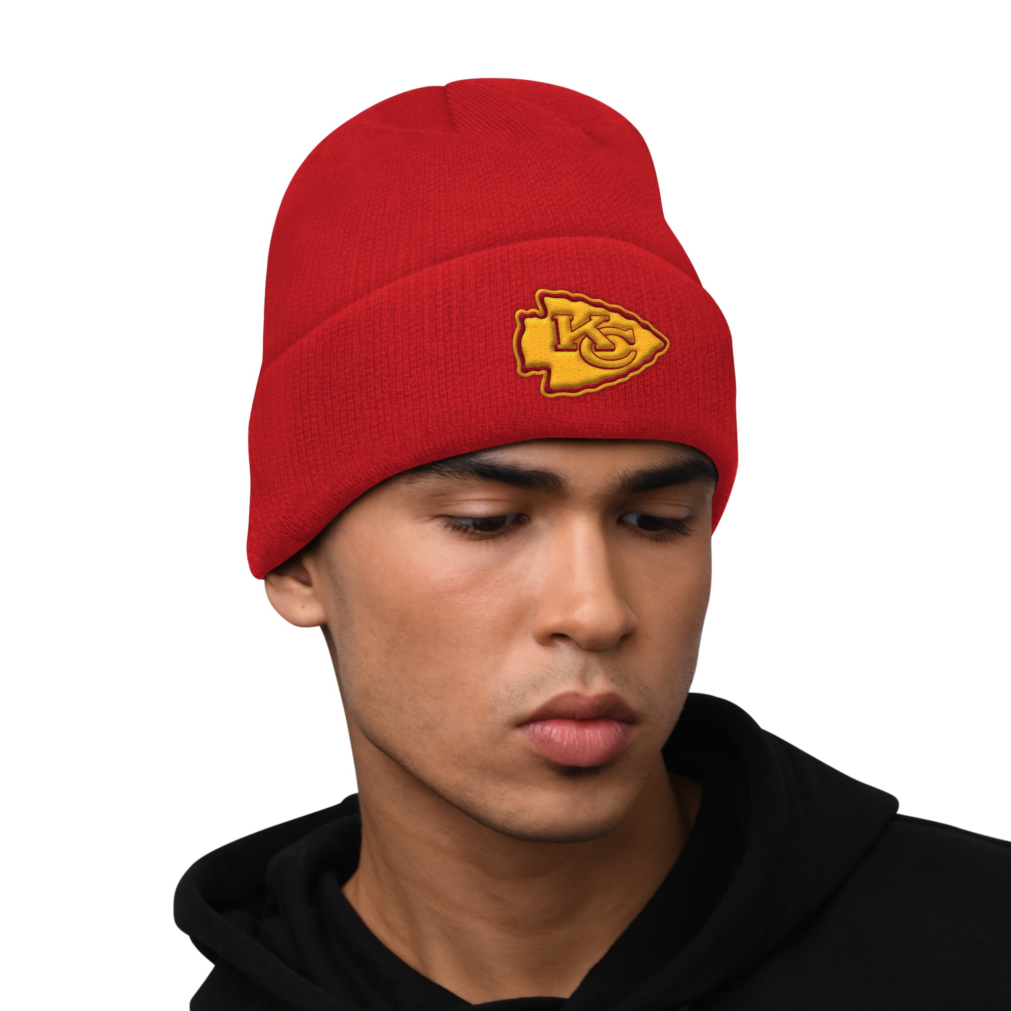 Ensemble sweat à capuche et bonnet revers Starter rouge Kansas City Chiefs pour homme