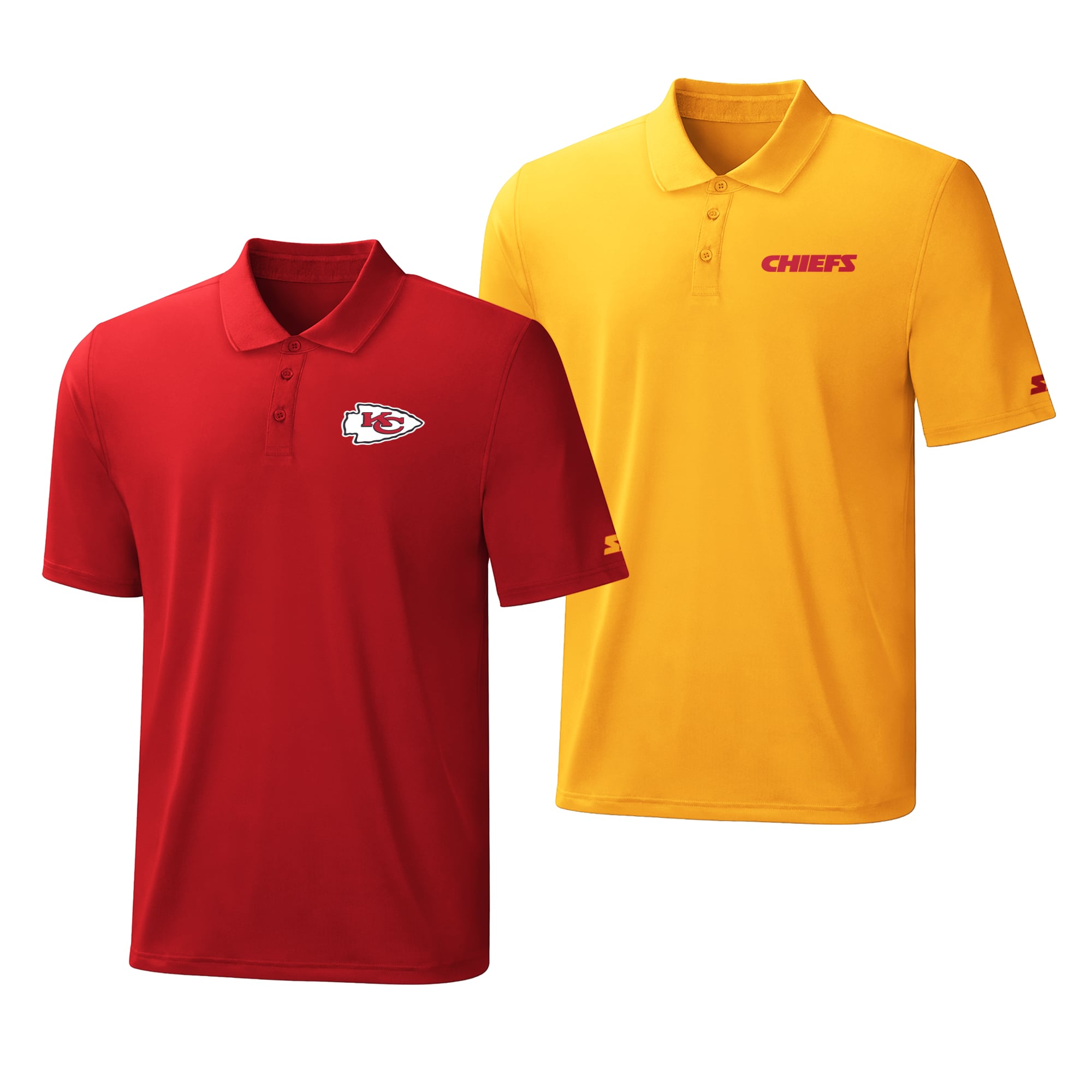 Ensemble de deux polos à logo Kansas City Chiefs, rouge et or, la marque Starter, pour homme