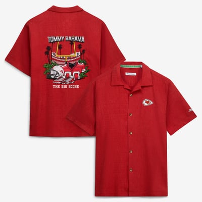  Kansas City Chiefs Tommy Bahama Endzone Paradise IslandZone Button-Up Shirt - Red