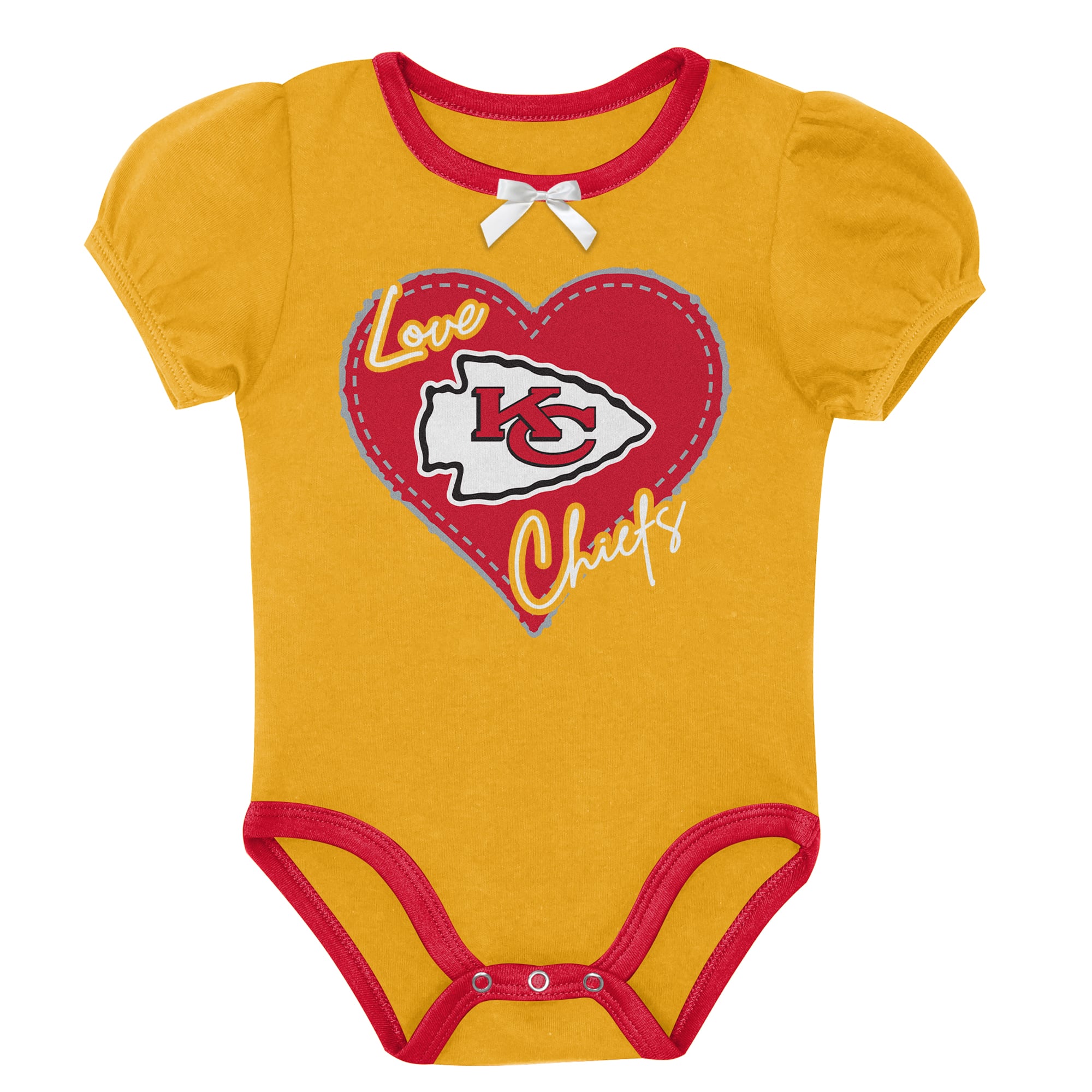 Ensemble body deux pièces Outerstuff rouge/or Kansas City Chiefs Star Power pour nouveau-né et nourrisson