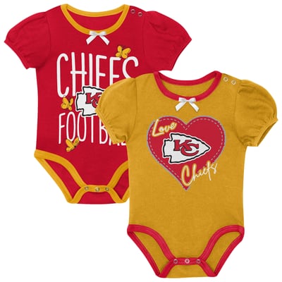 Kansas City Chiefs Outerstuff Newborn & Infant Star Power Two-Piece Bodysuit Set - Red/Gold