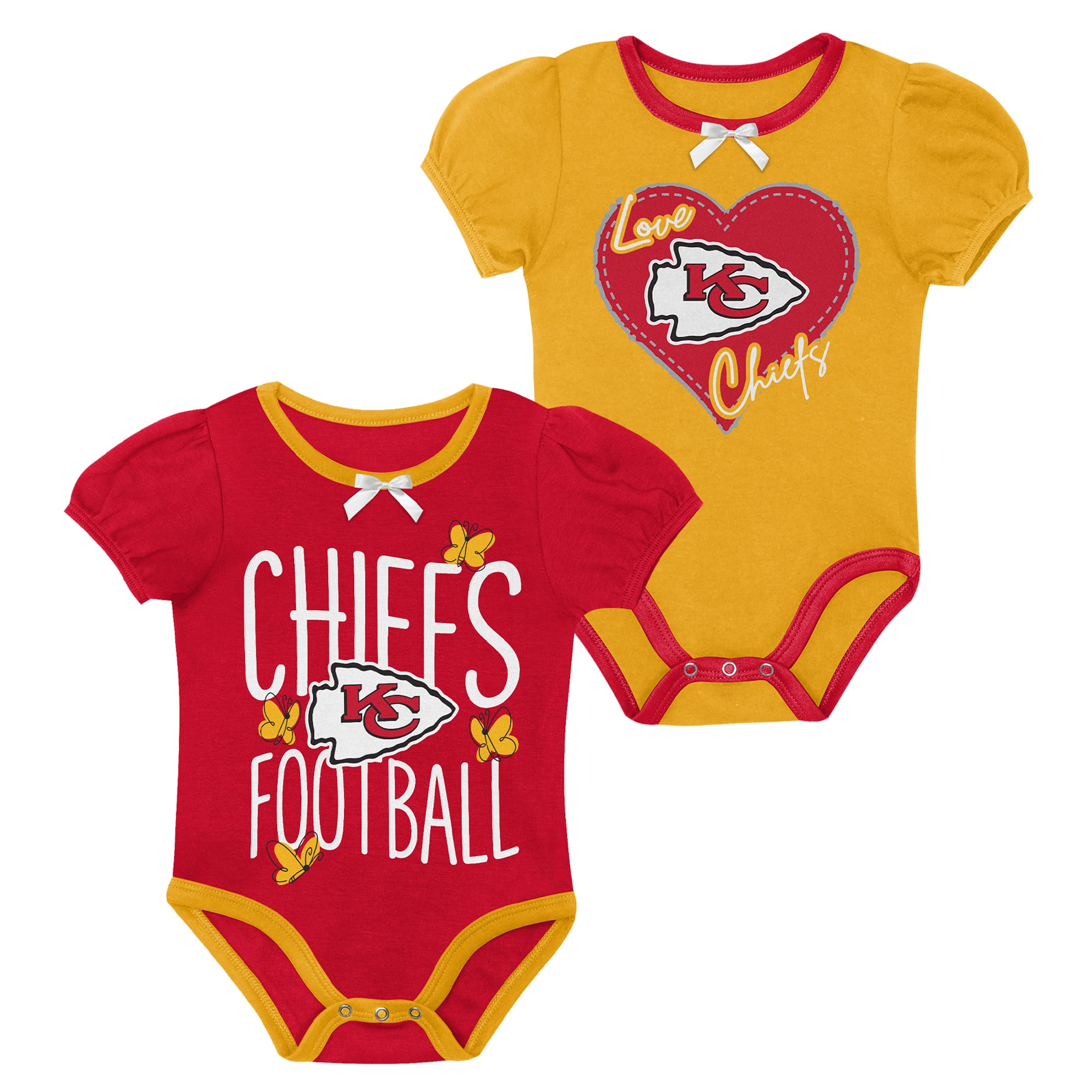Ensemble body deux pièces Outerstuff rouge/or Kansas City Chiefs Star Power pour nouveau-né et nourrisson