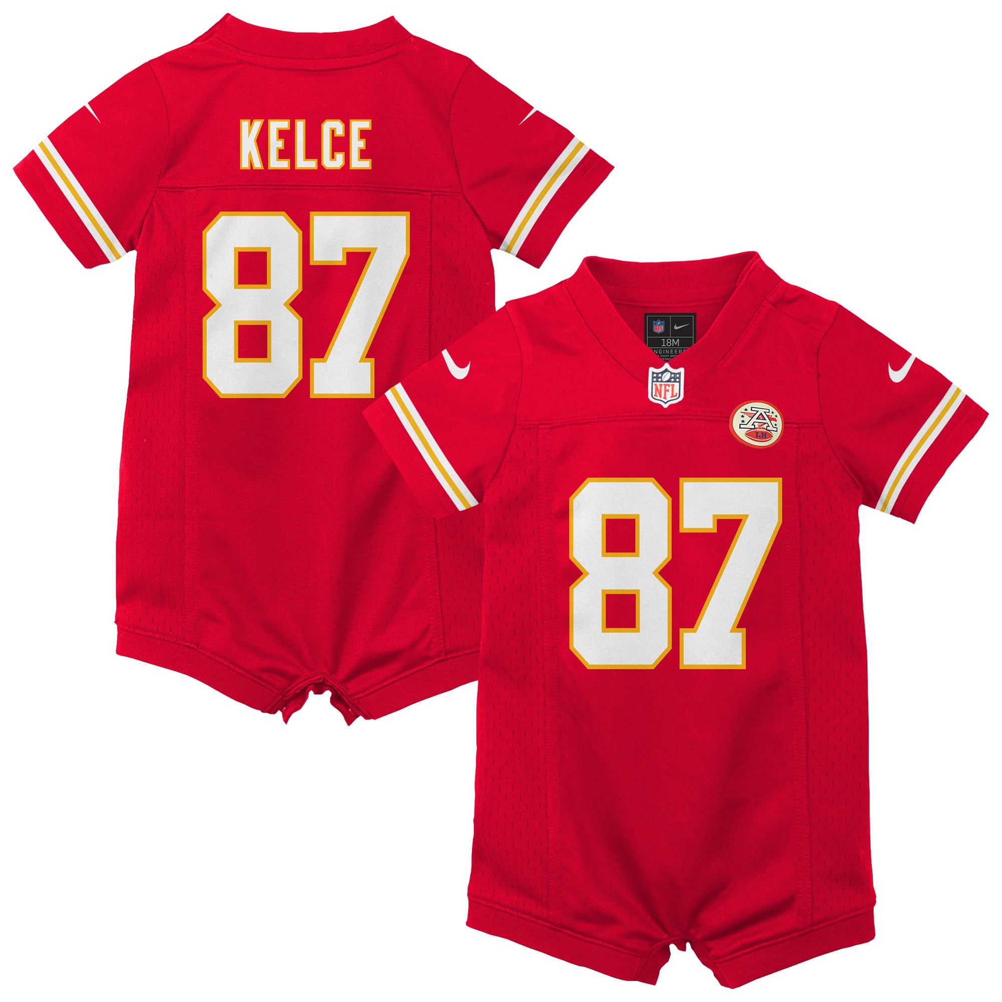 Combinaison-maillot de match Nike Travis Kelce rouge Kansas City Chiefs pour nouveau-né