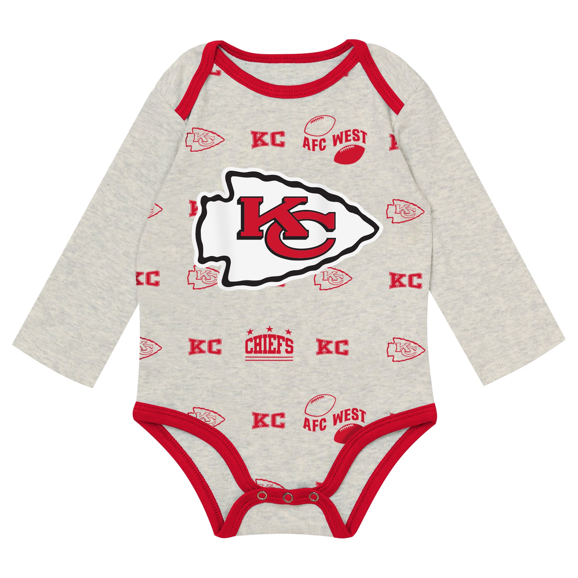 Ensemble pantalon et bonnet 3 pièces pour nouveau-né Outerstuff Heather Gray Kansas City Chiefs Huddles & Giggles
