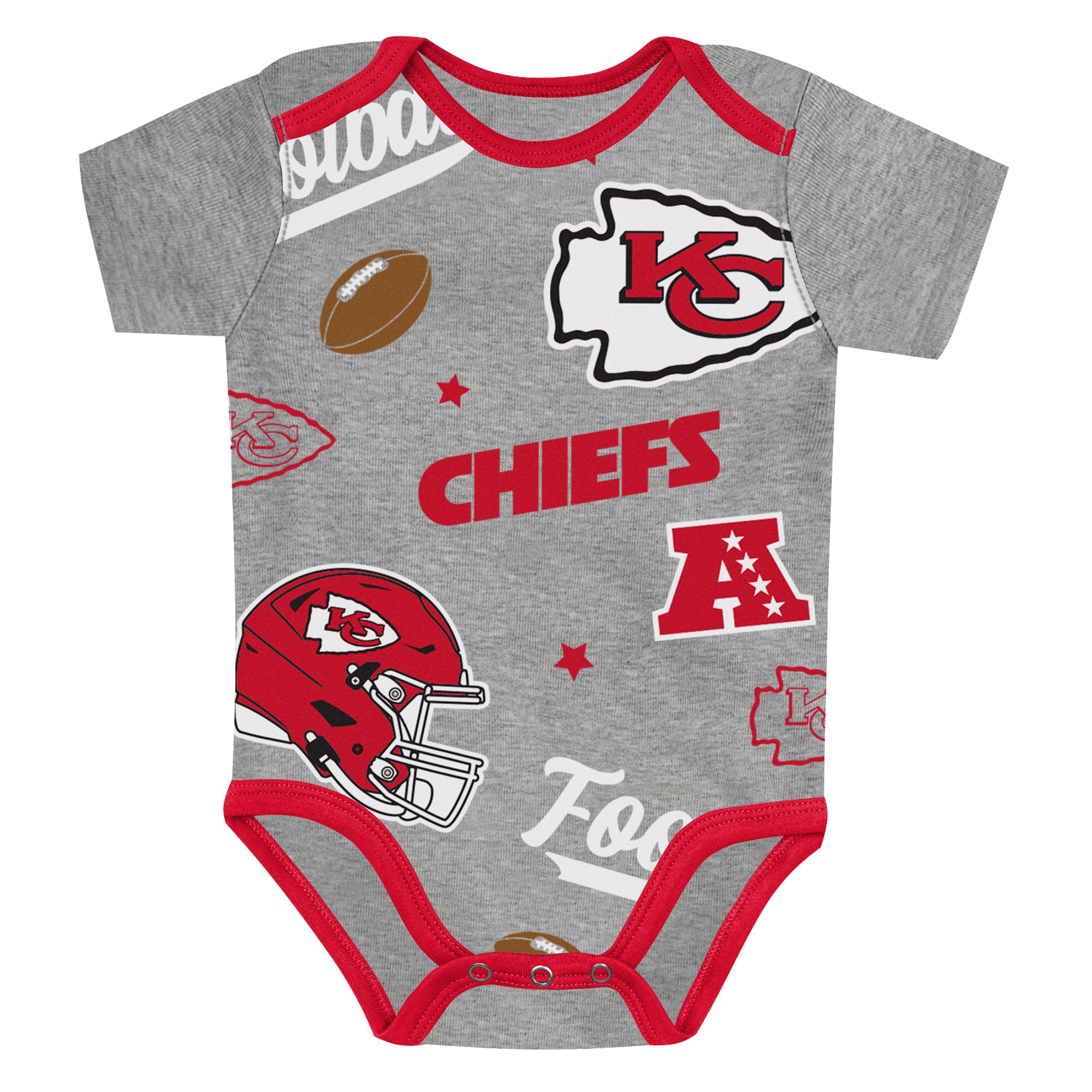 Ensemble de body trois pièces pour nouveau-né Outerstuff Kansas City Chiefs, premier choix la ronde